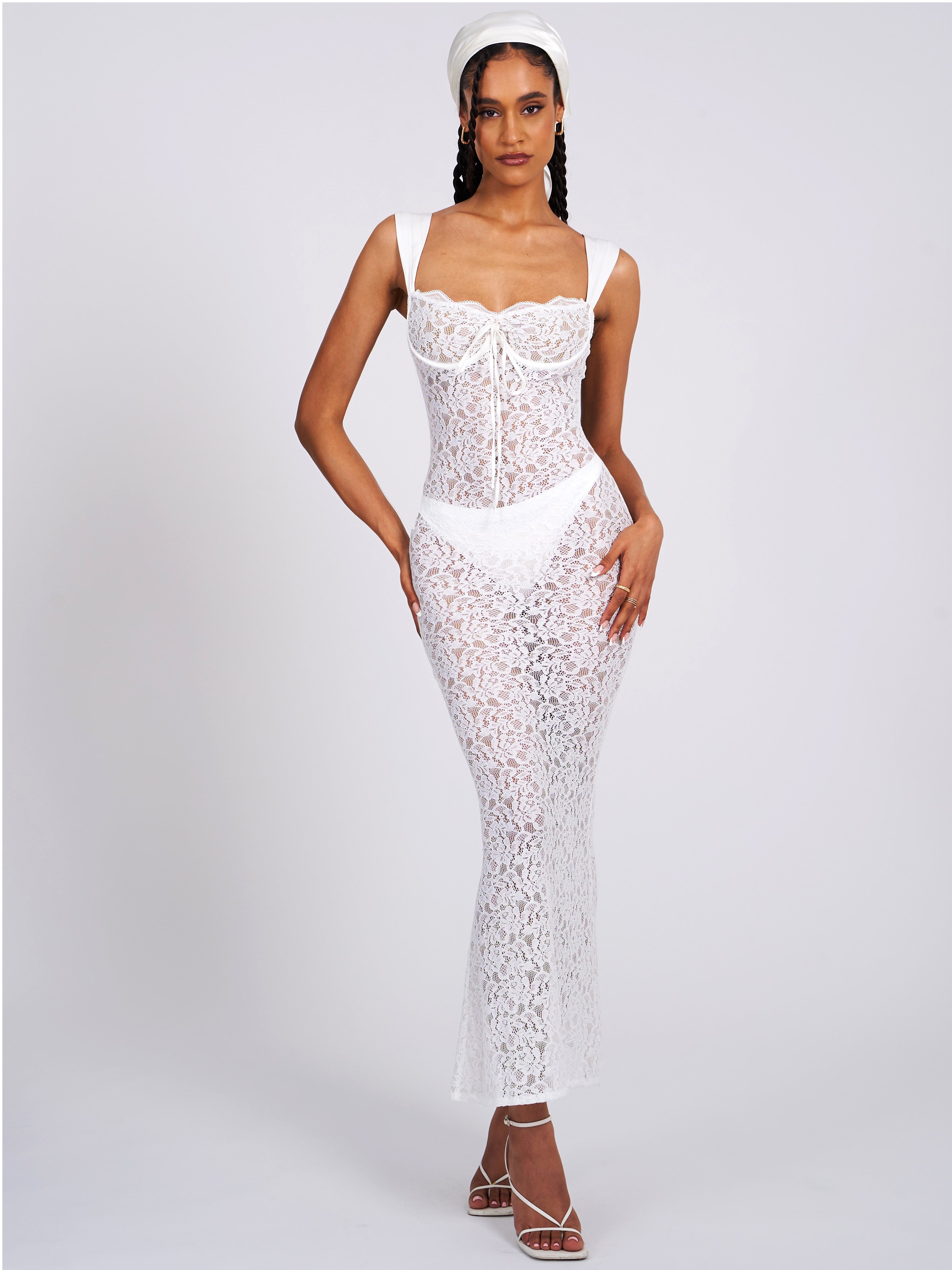 Veronica White Lace pour soirée élégante