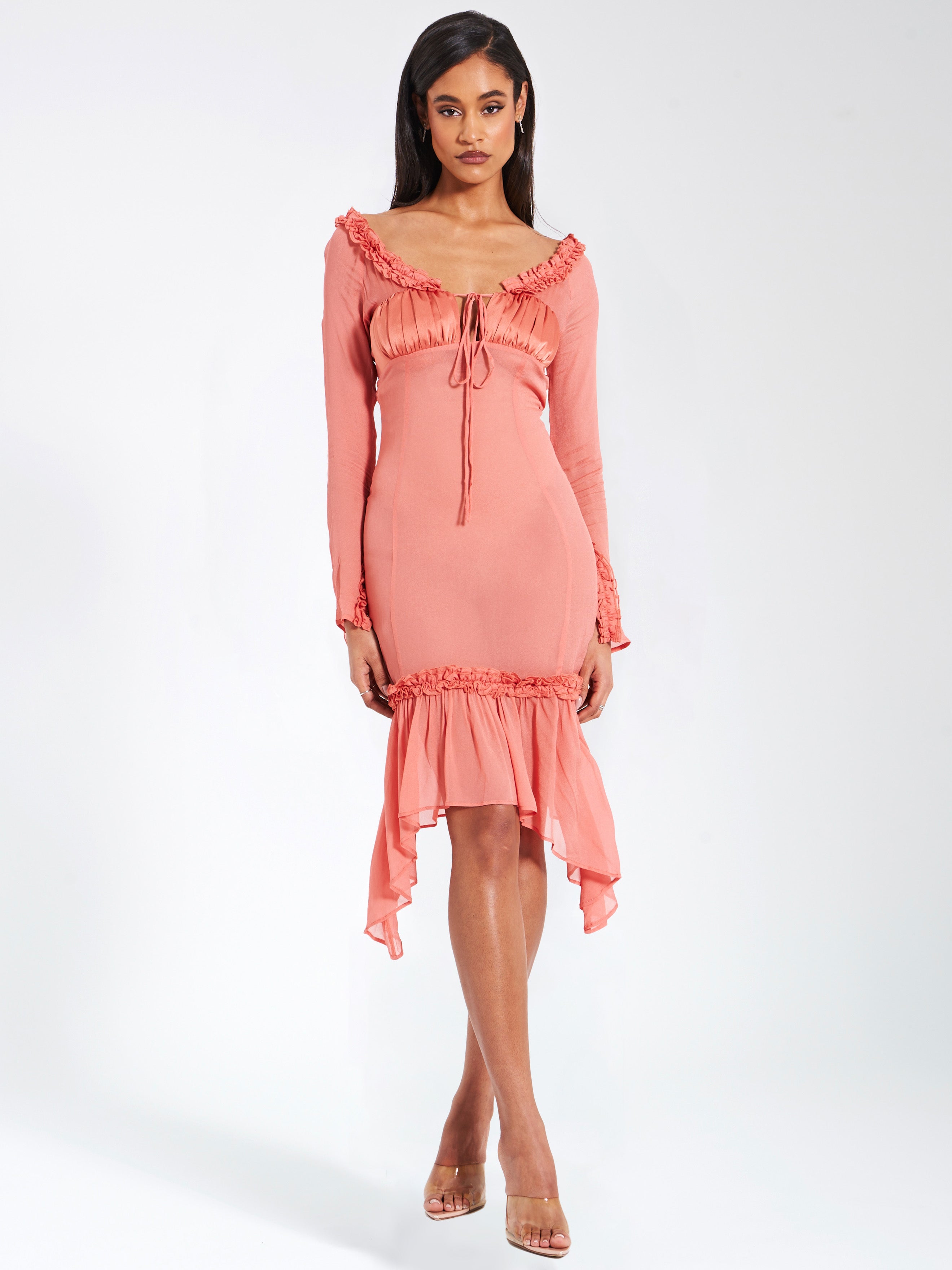 robe rose mauve satin