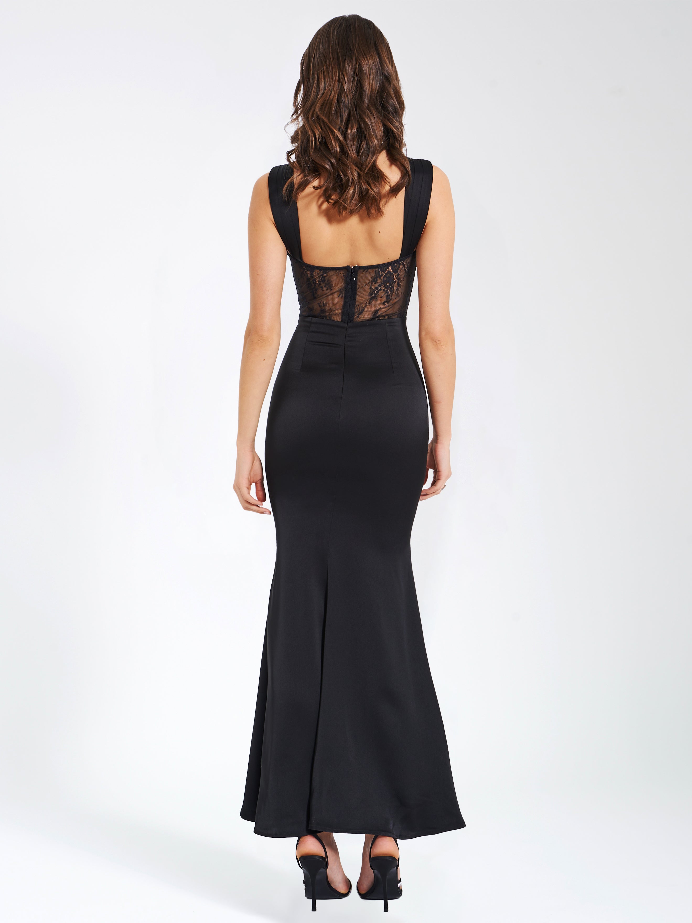 robe satin noir pour gala