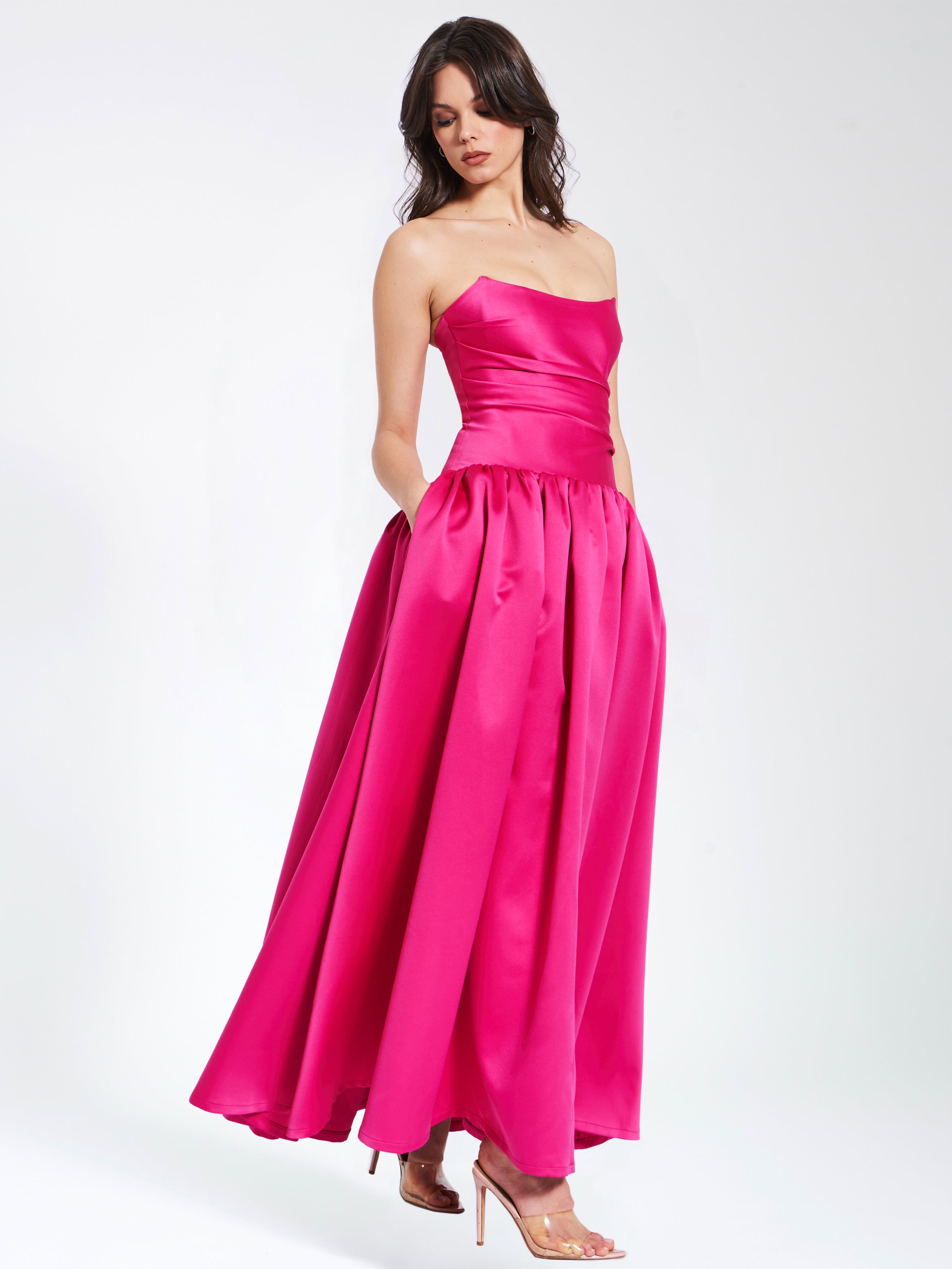 satin luxueux fuchsia