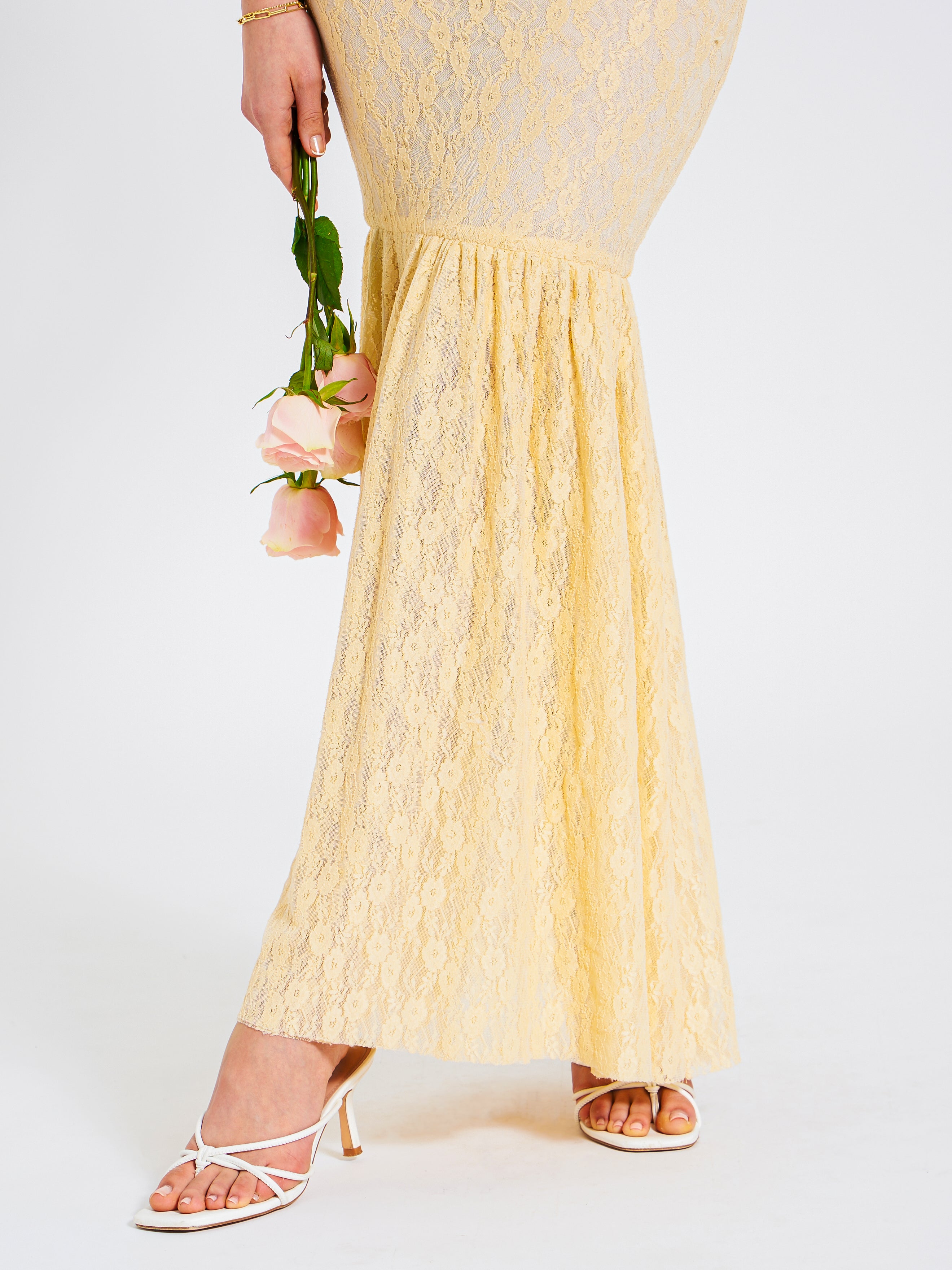 corset-dress dentelle jaune