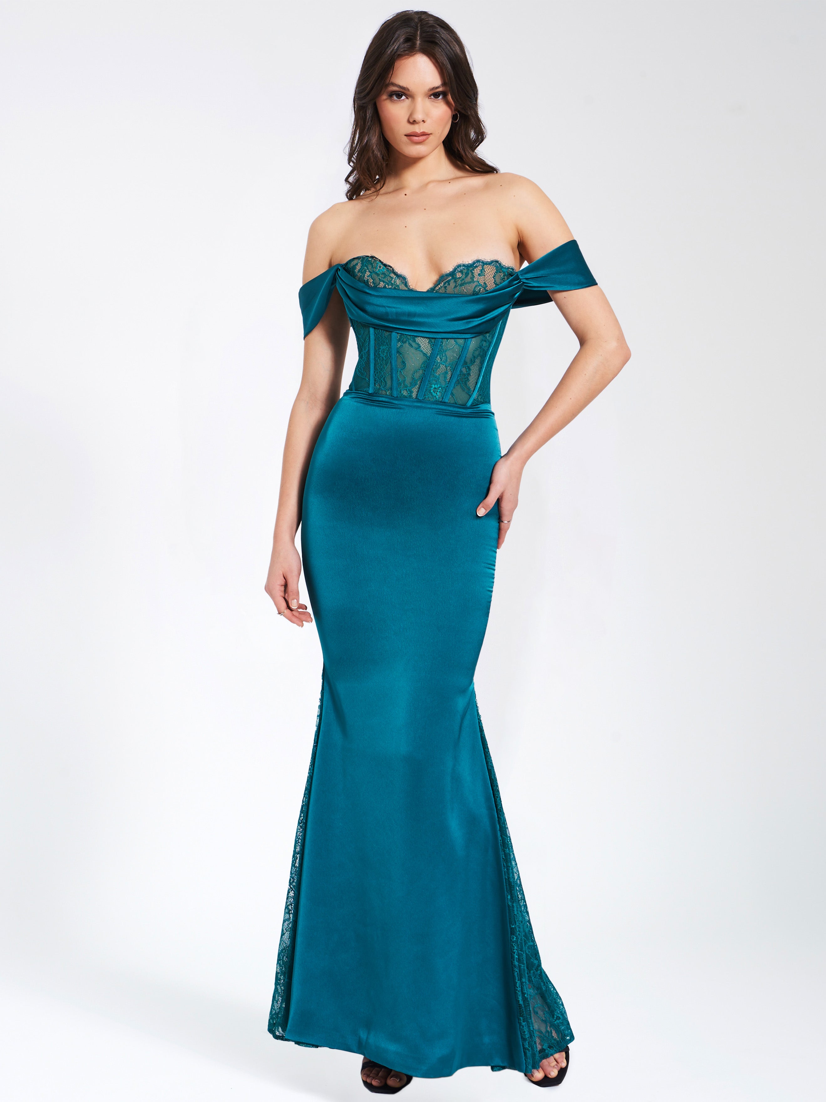 robe corset teal