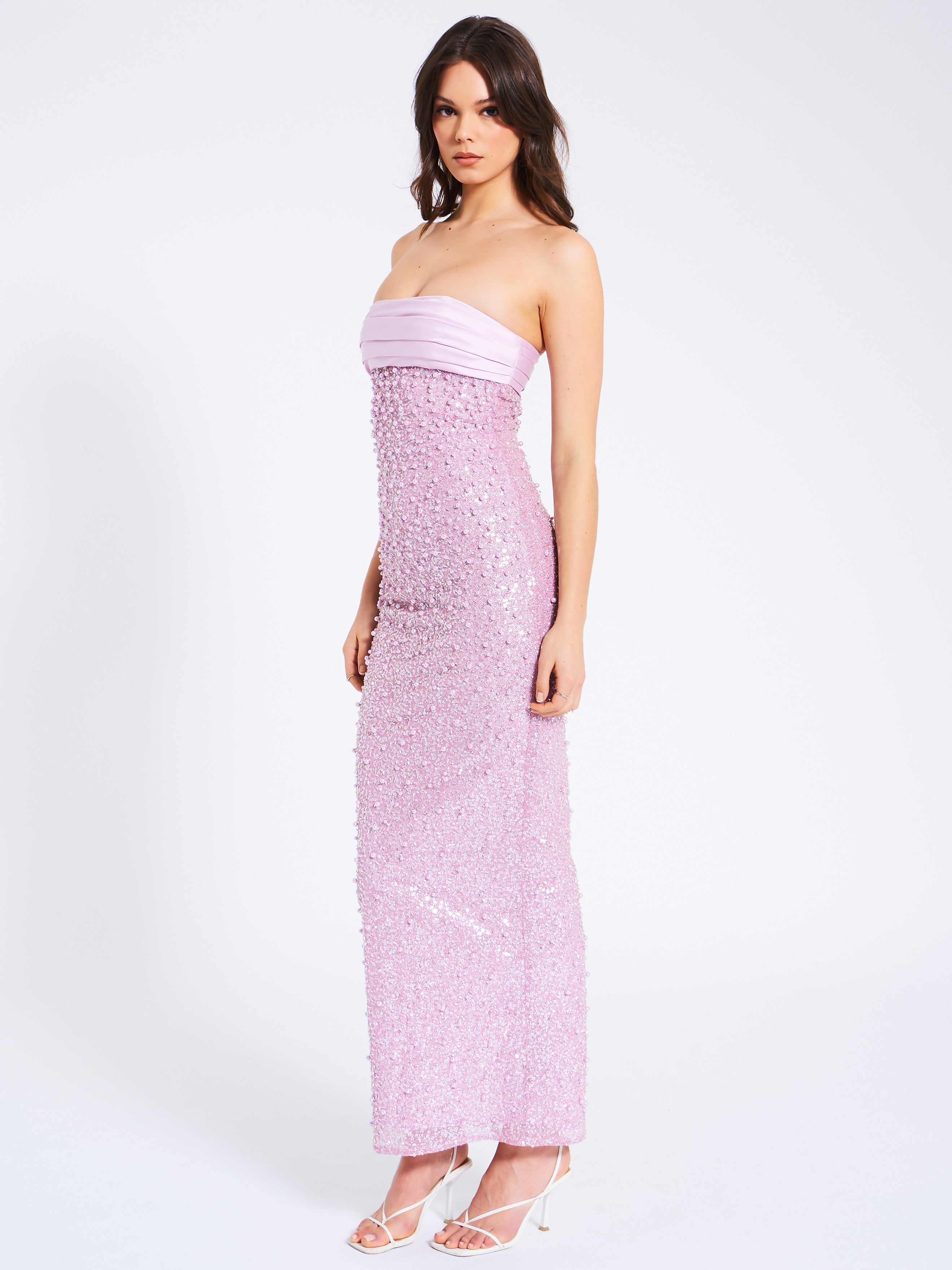robe bustier avec sequins éclatants