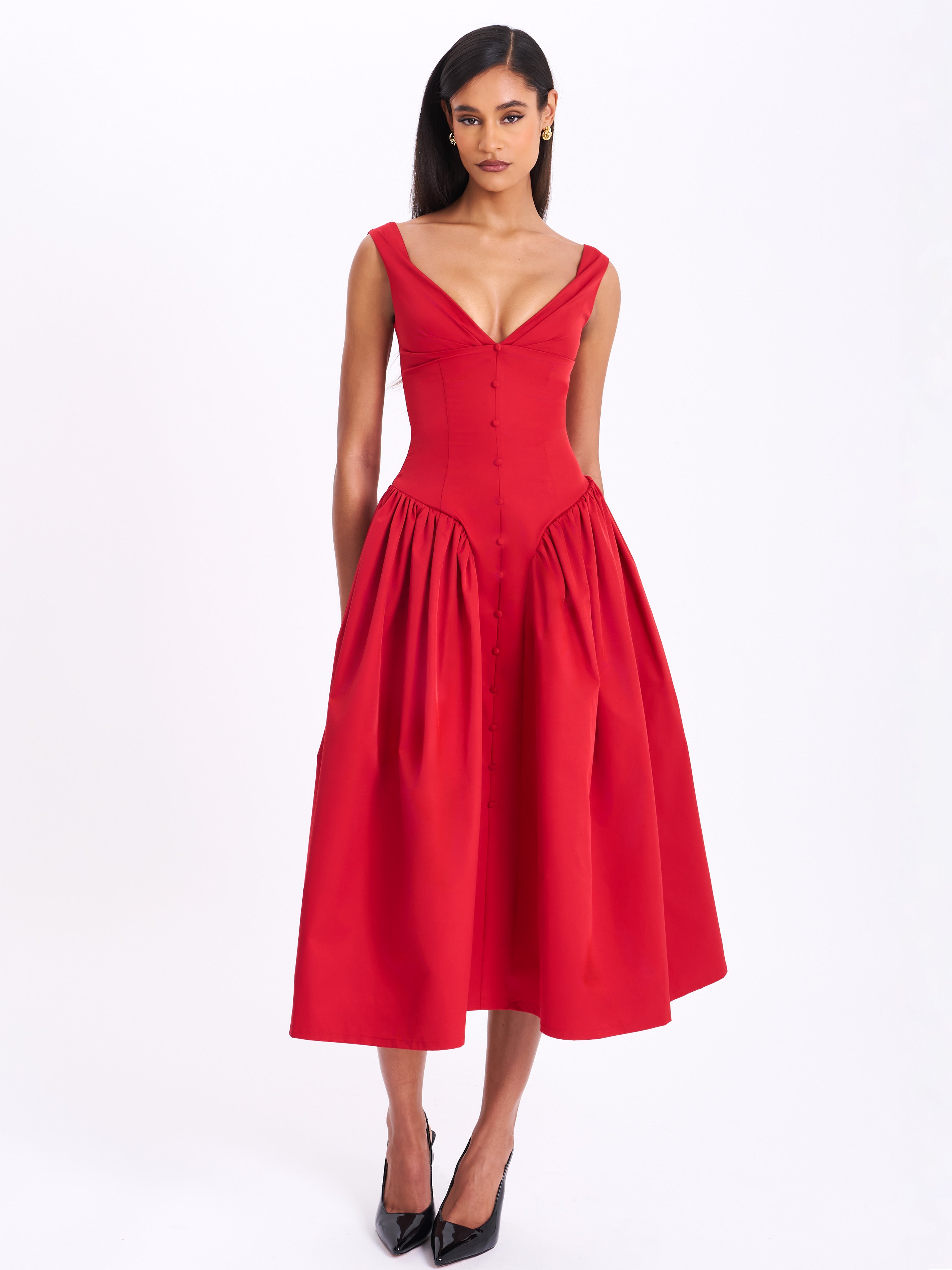 robe rouge midi Nahla