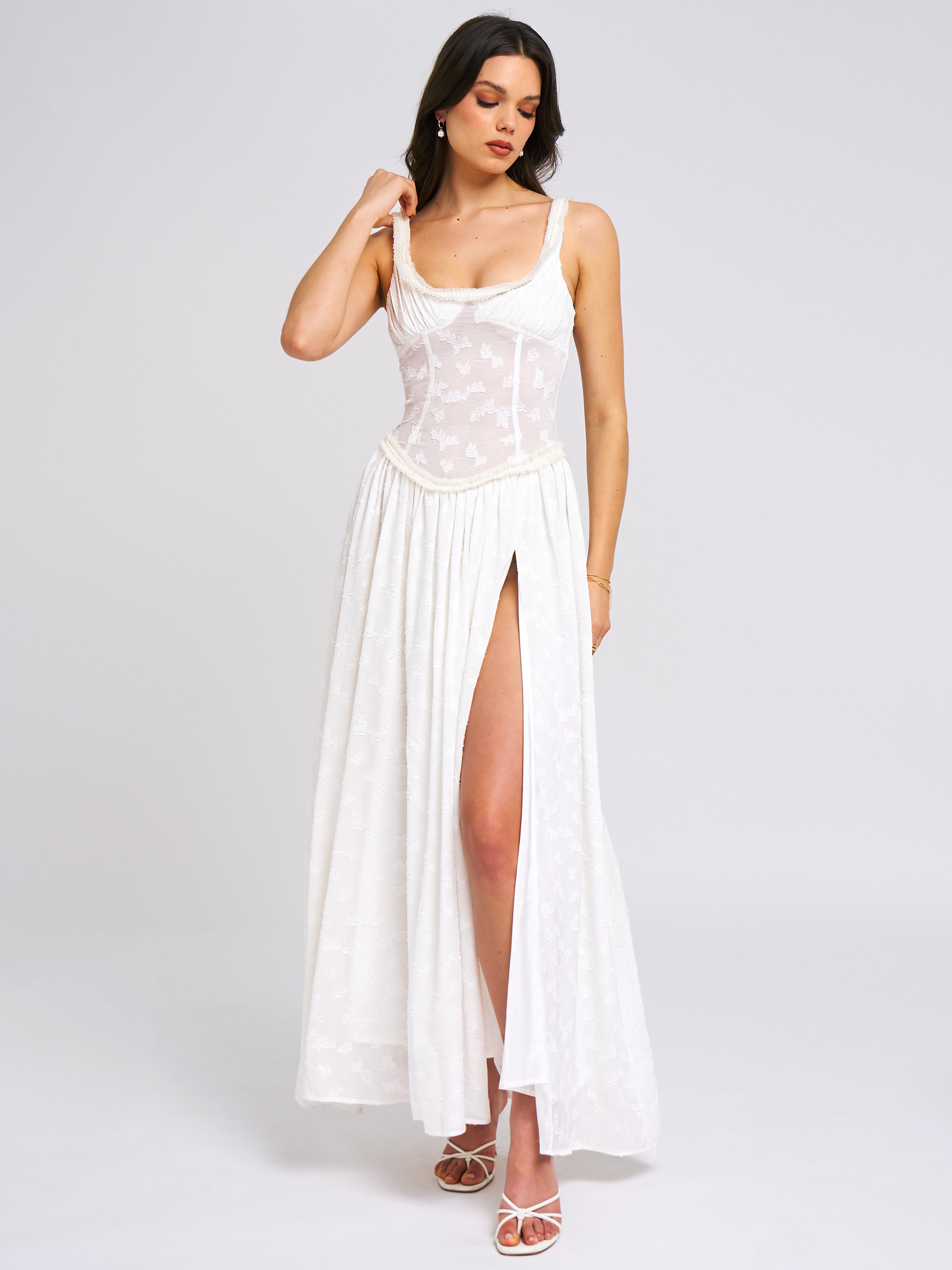 robe maxi en jacquard