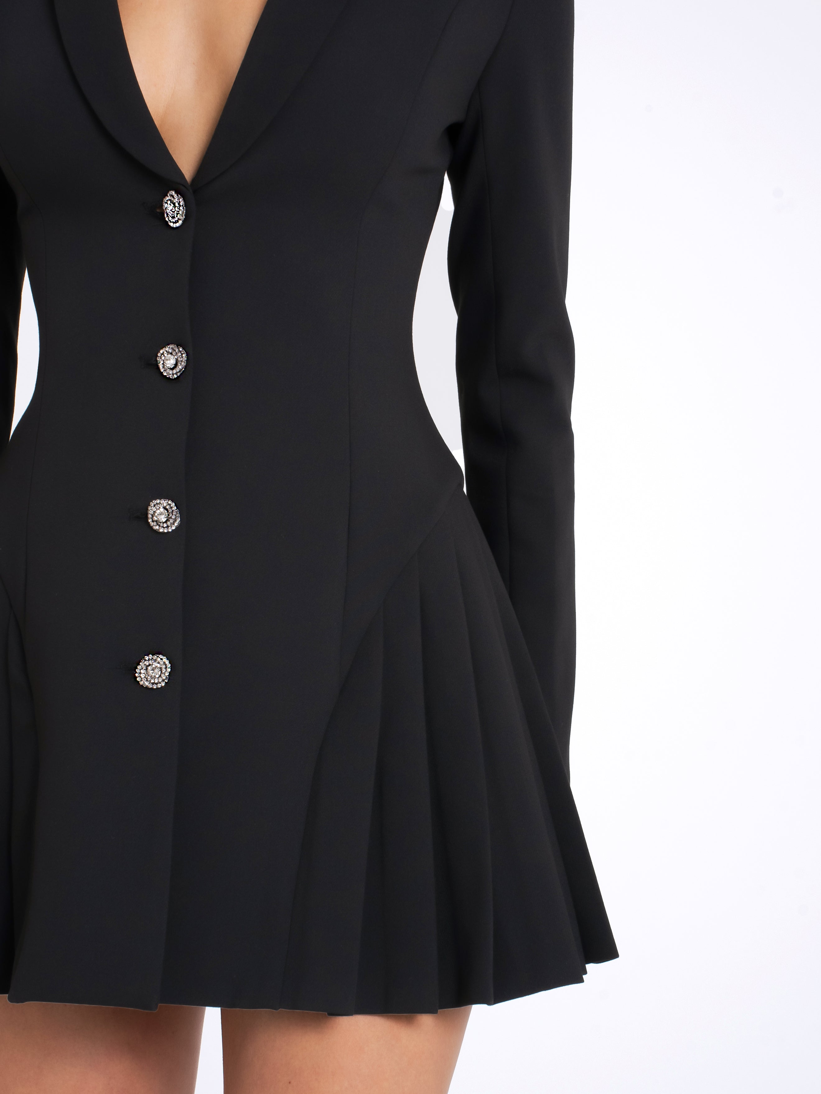 Robe blazer avec bouton cristal