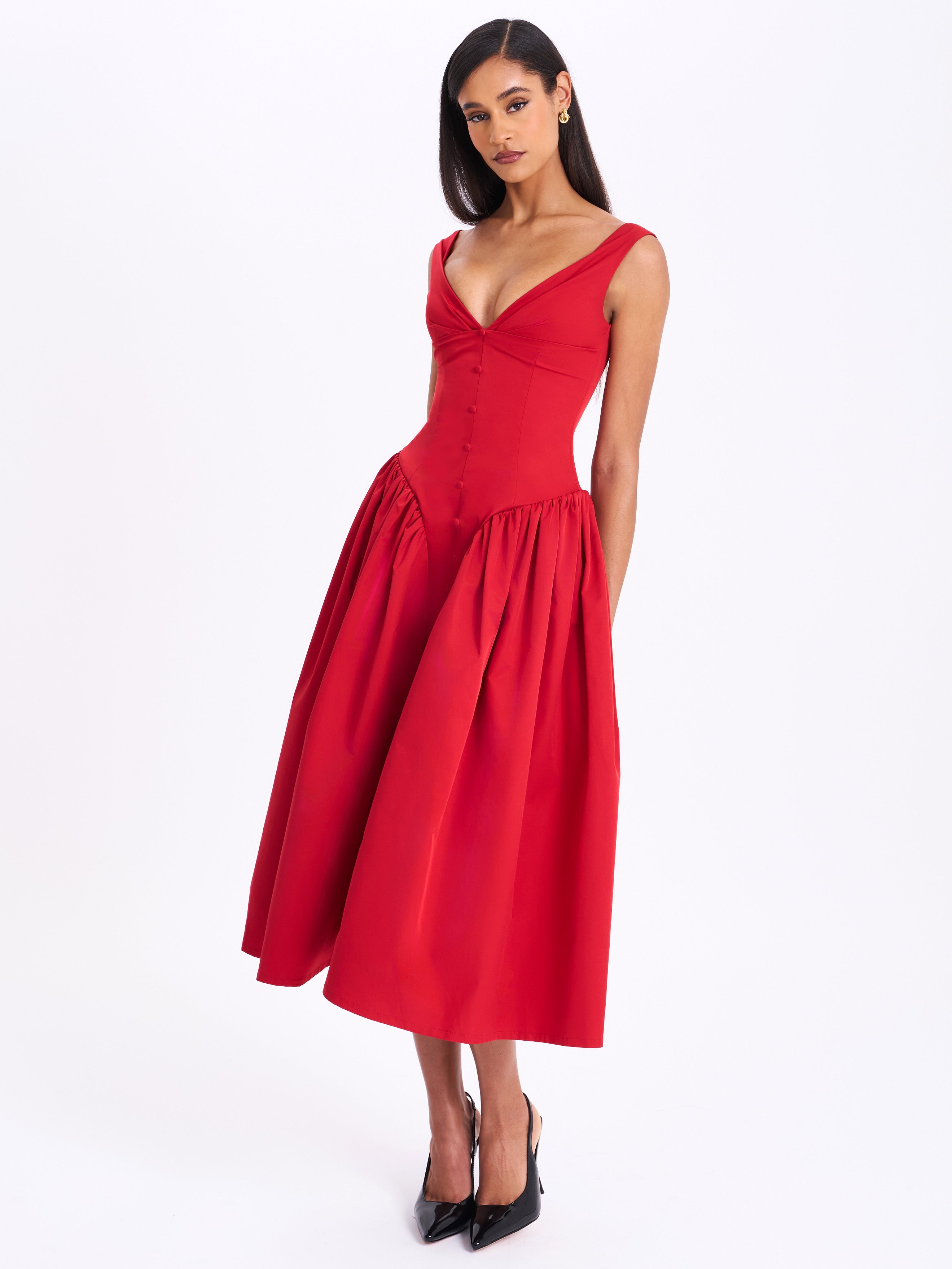 elegante Nahla Red Dress