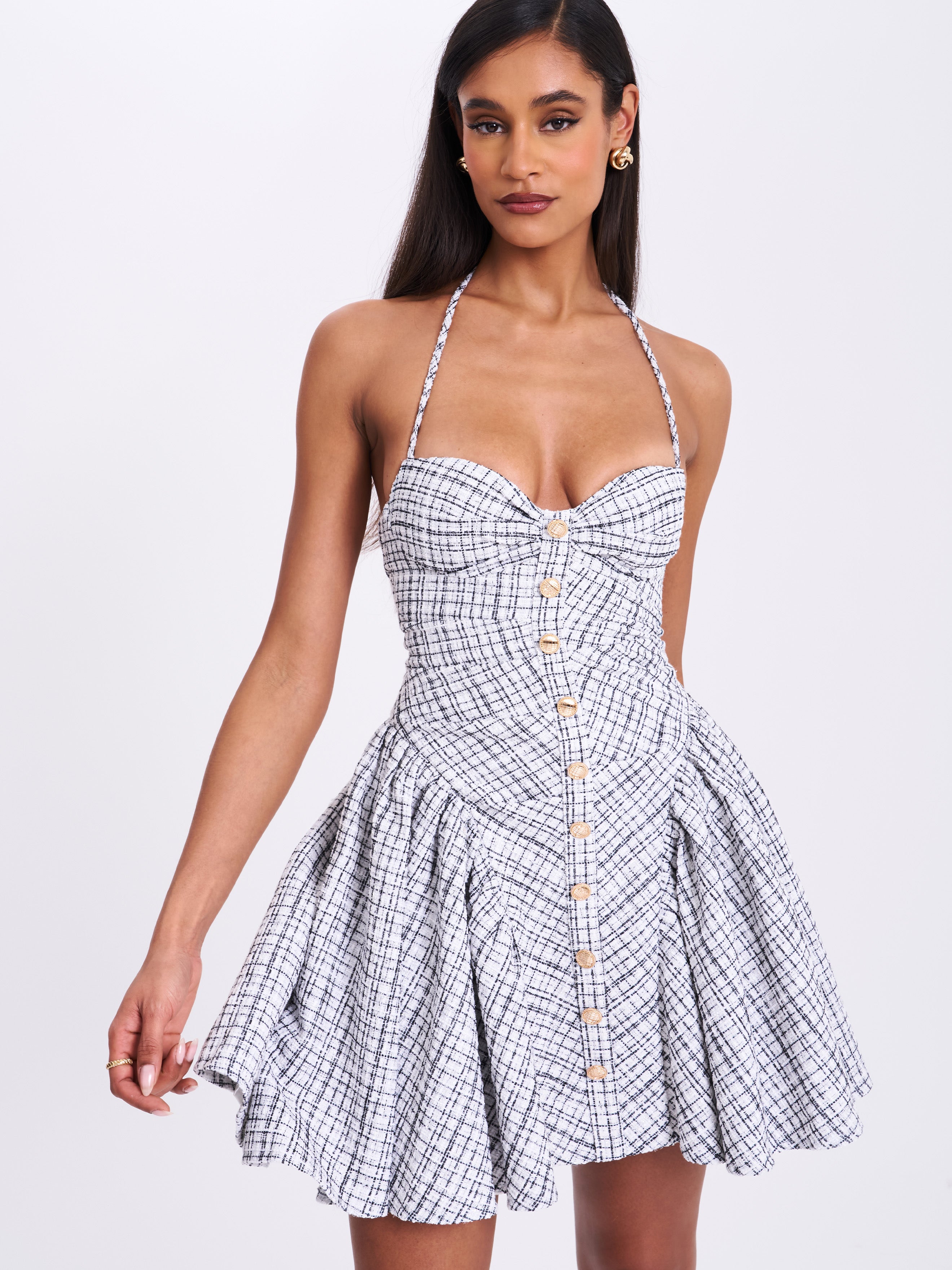 robe tweed noir et blanc