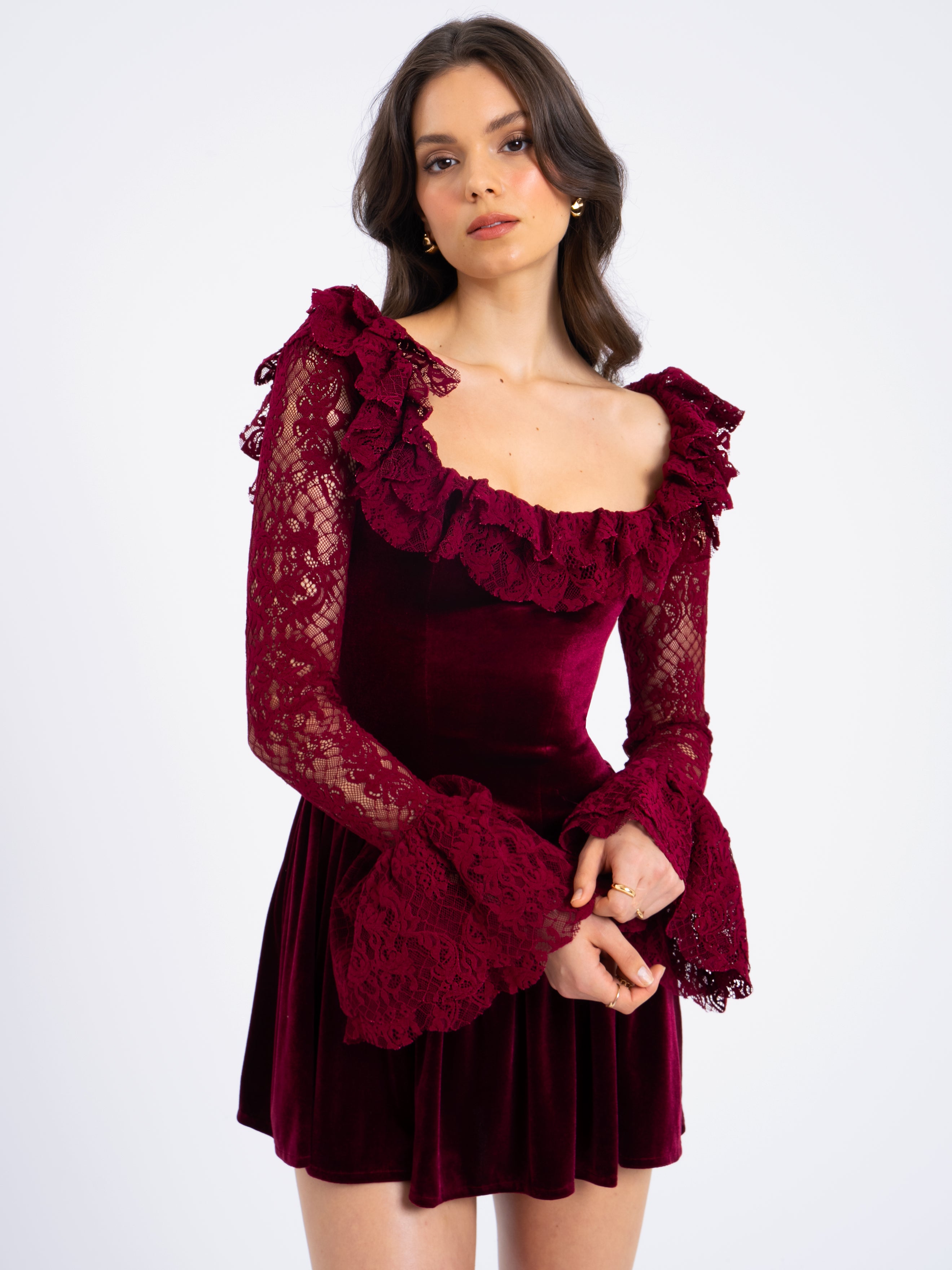 robe velours bordeaux