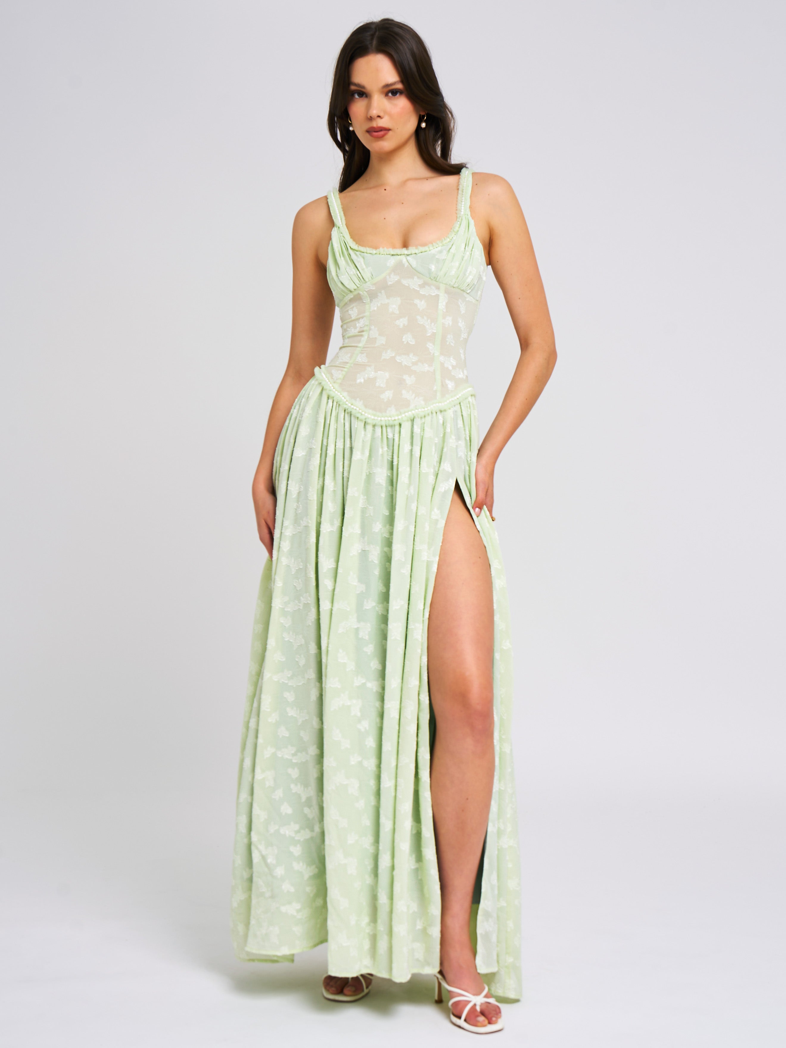 robe maxi en jacquard
