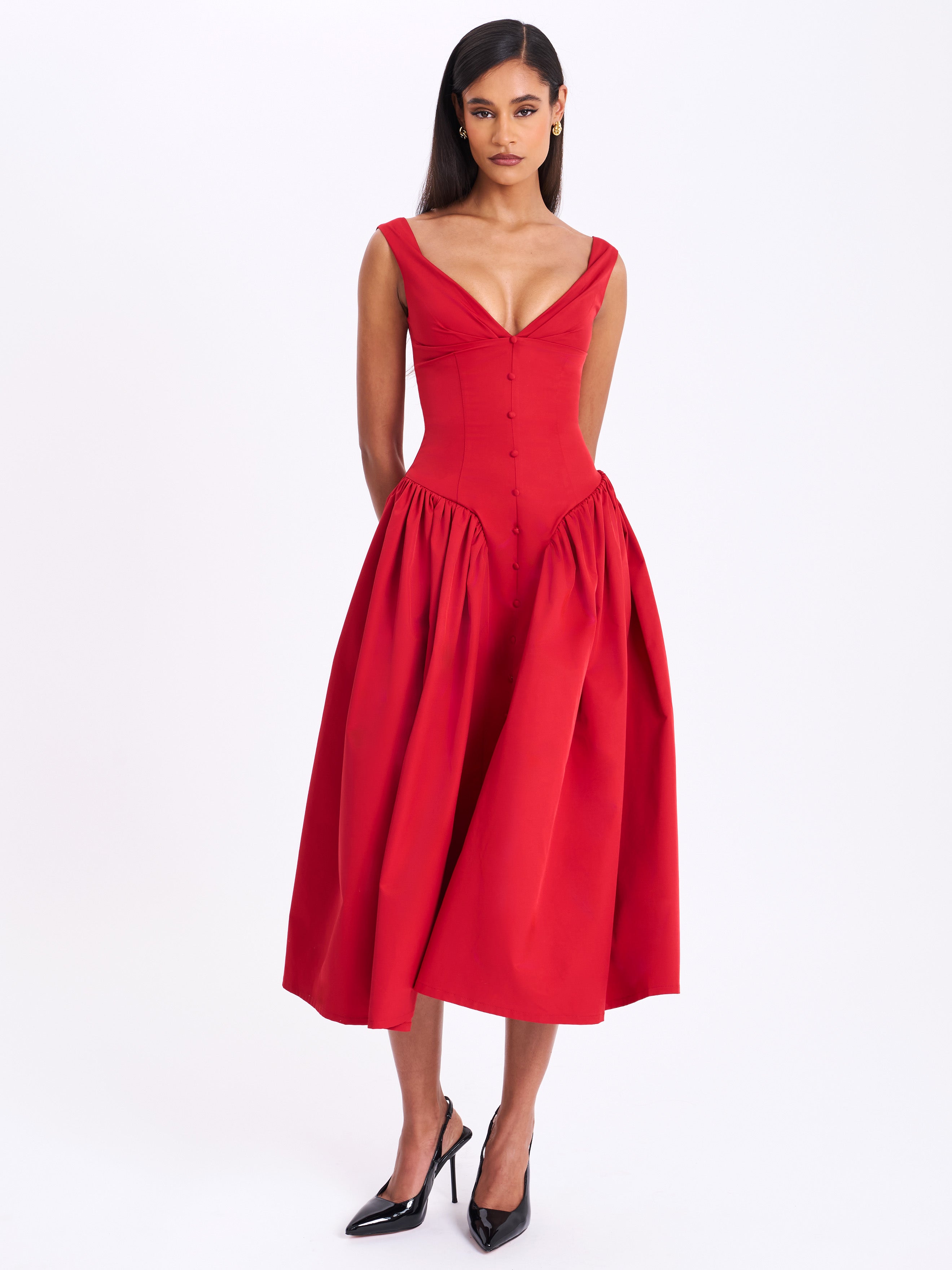 Nahla midi dress silhouette