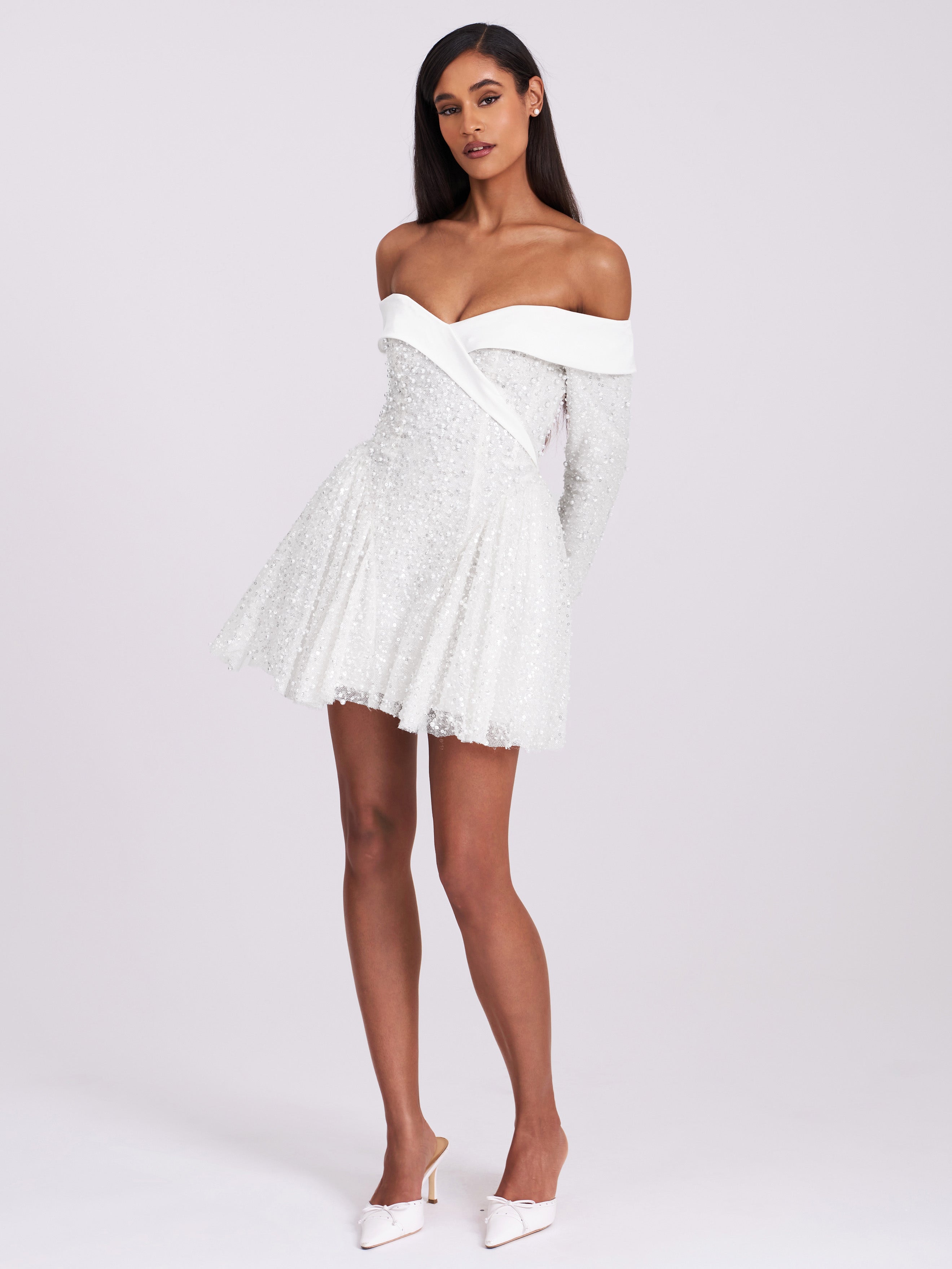 robe Kira en tissu perlé