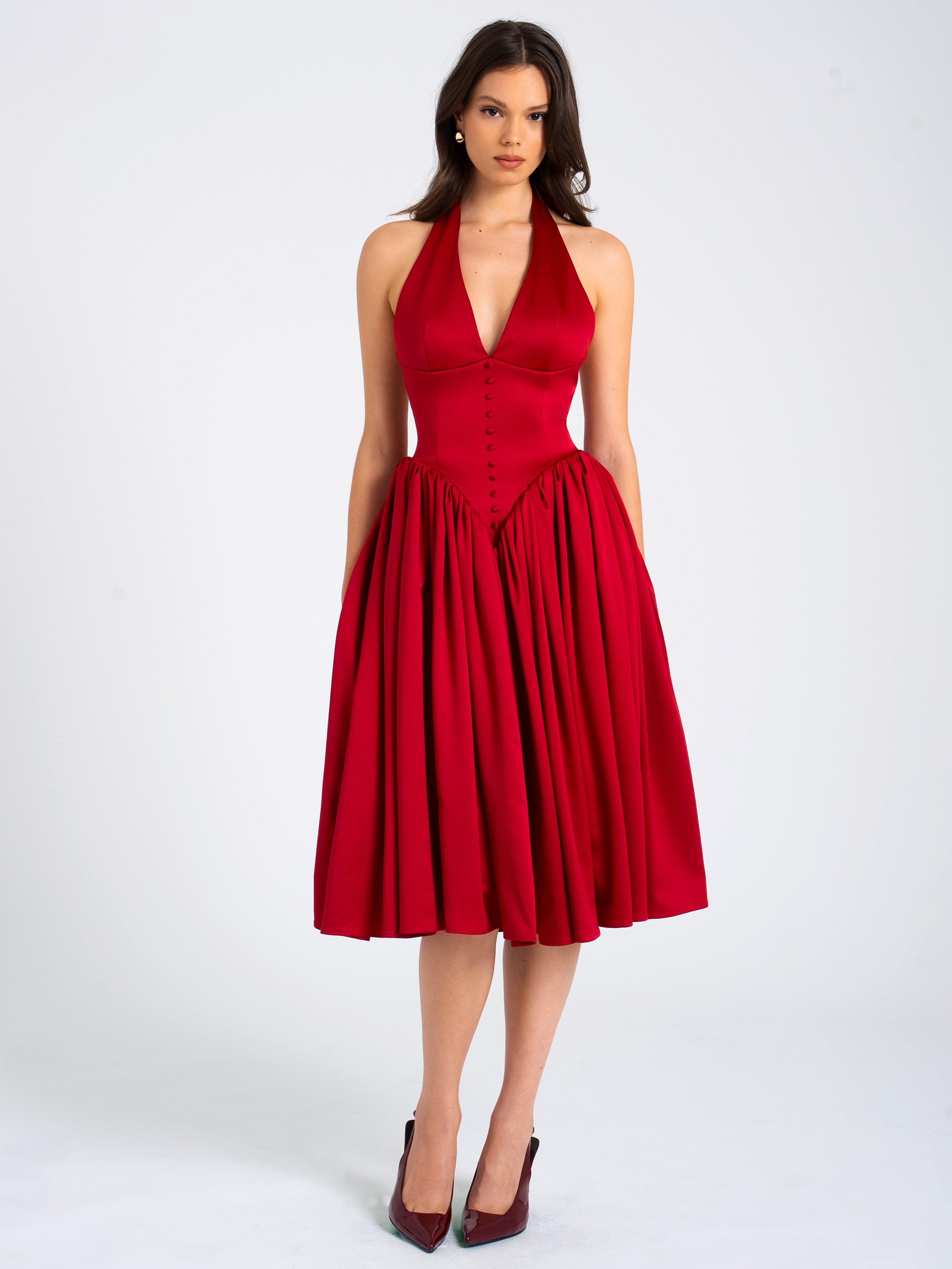 robe maxi rouge dos-nu
