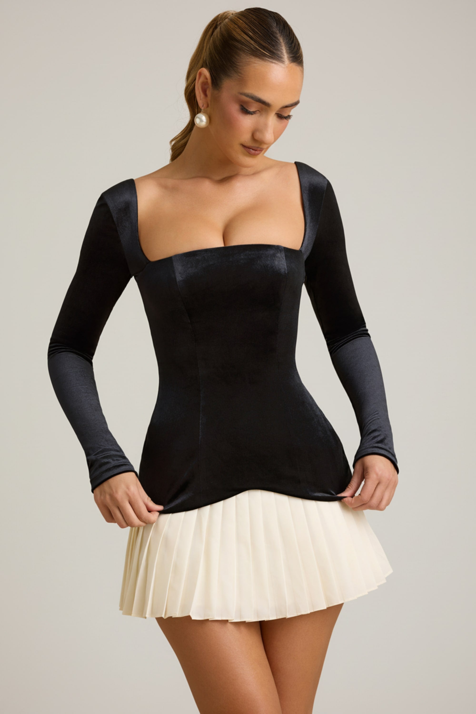 robe mini à corset noir