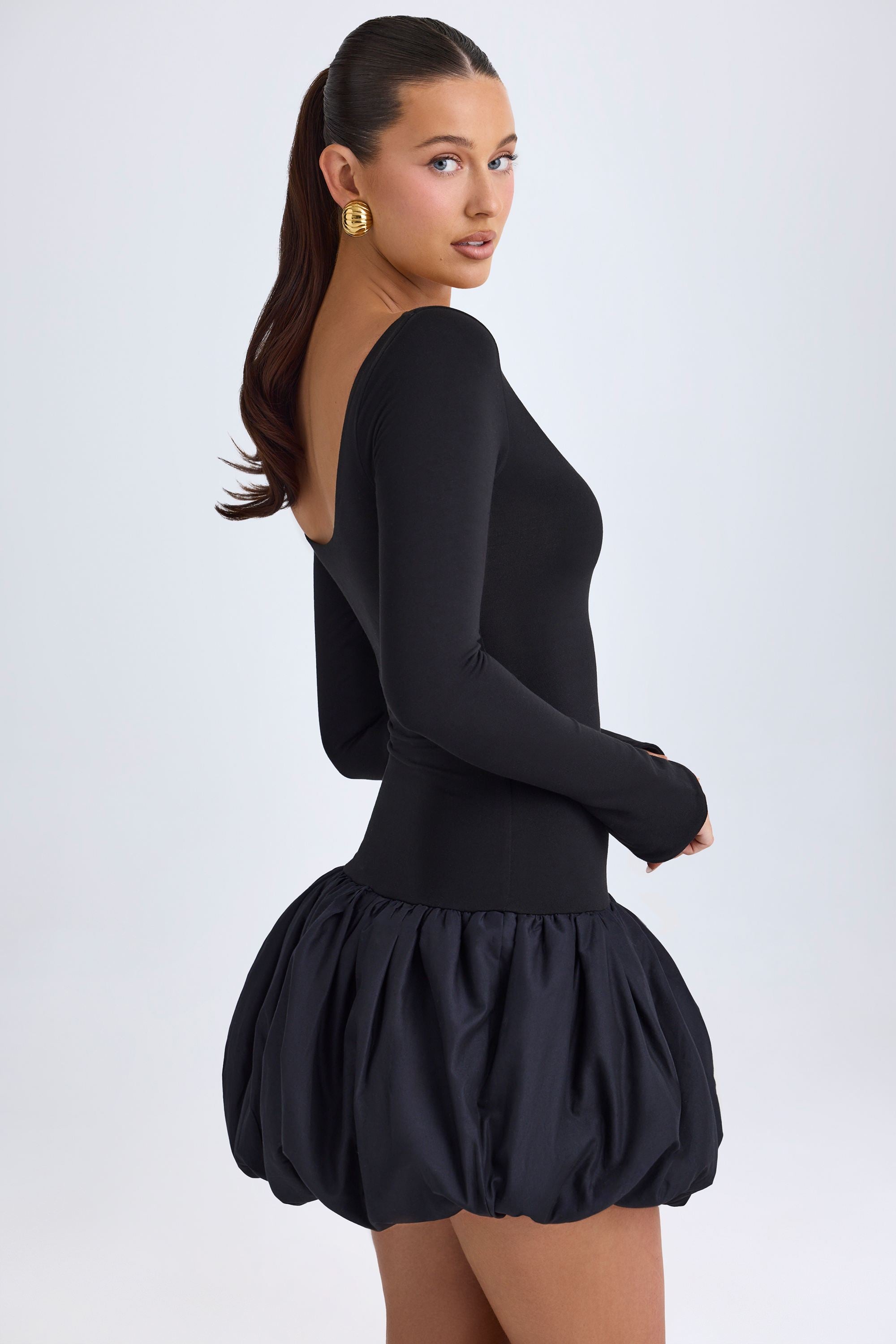 robe élégante manches longues noires