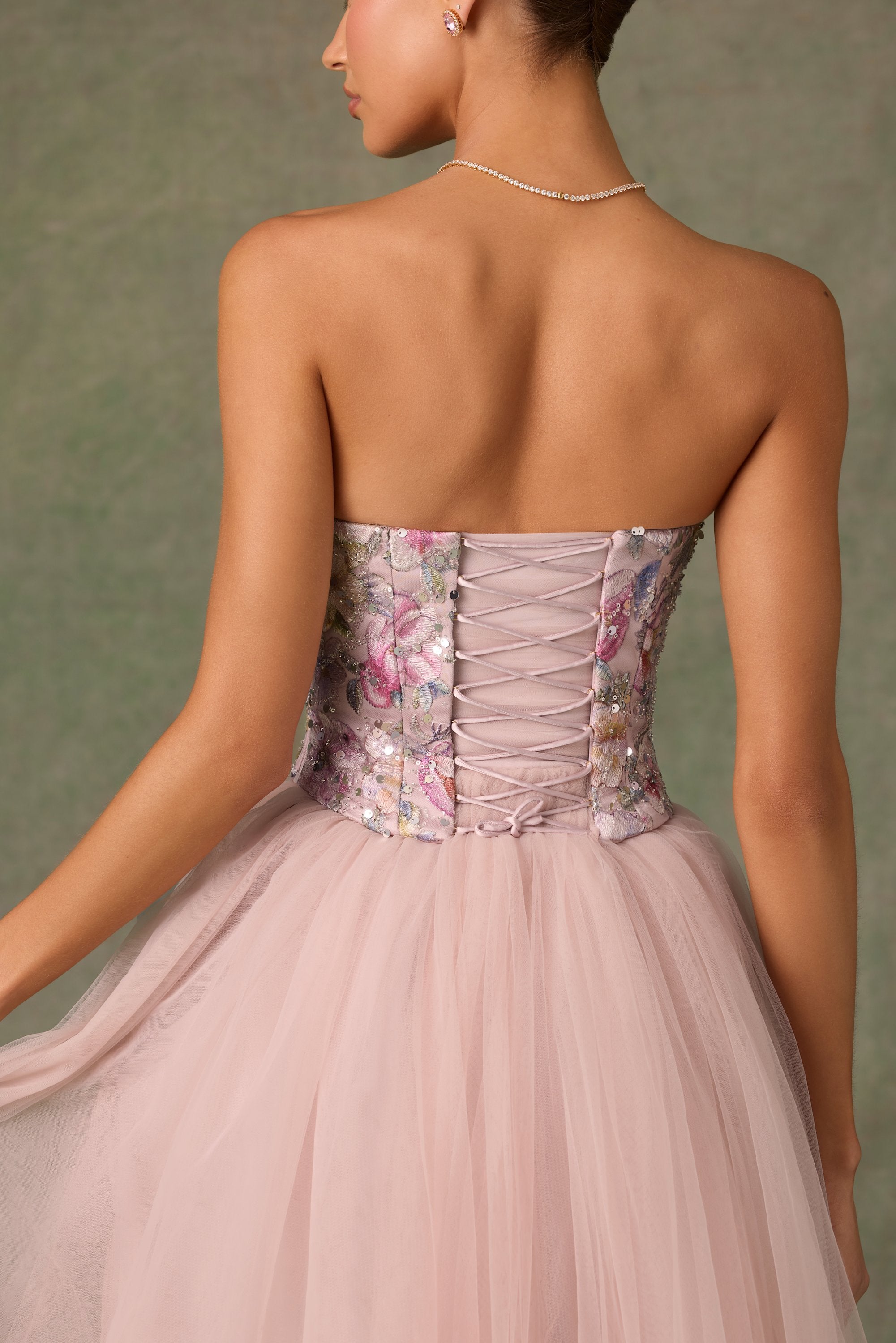 cupless floral corset