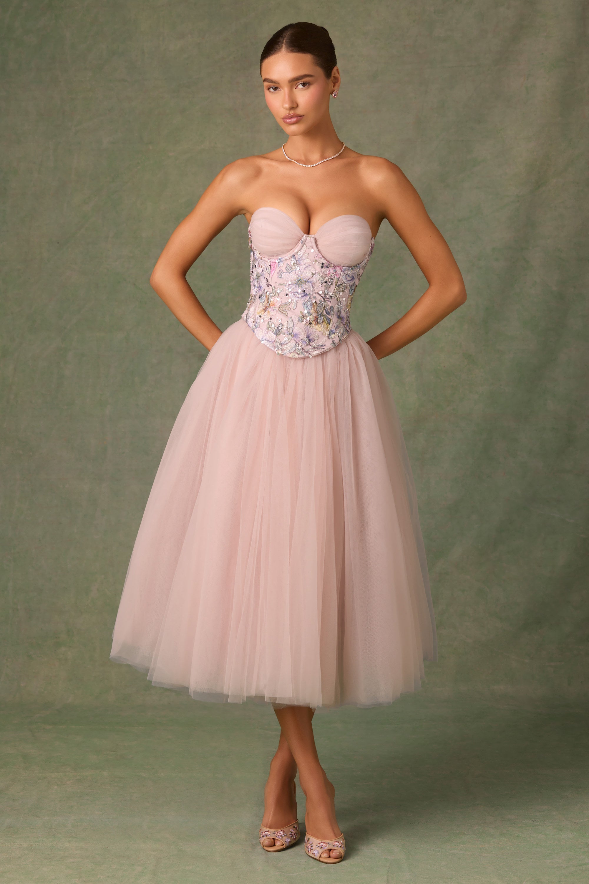 corset chic floral pink
