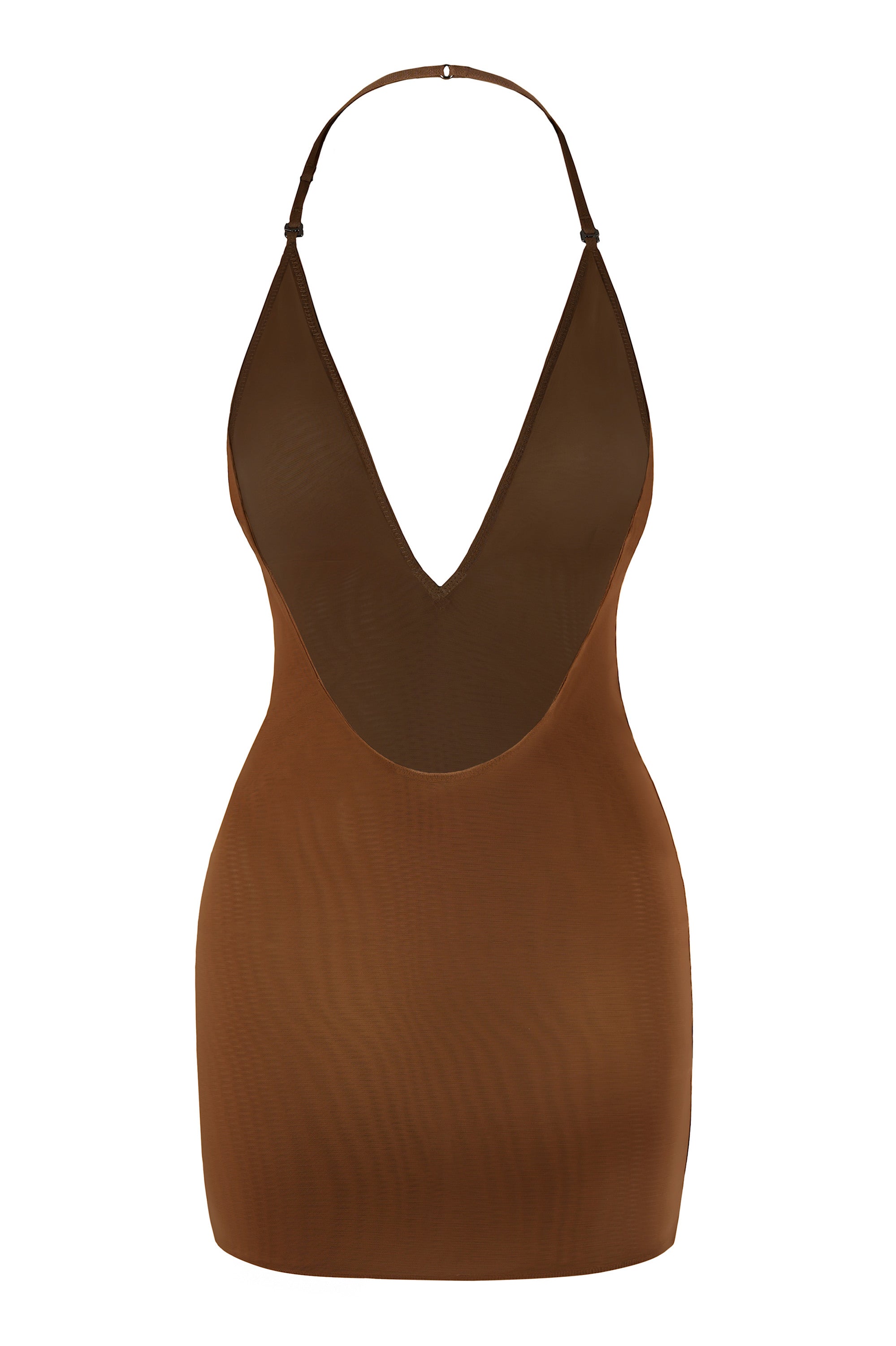 Mini Dress in Chestnut en maille douce