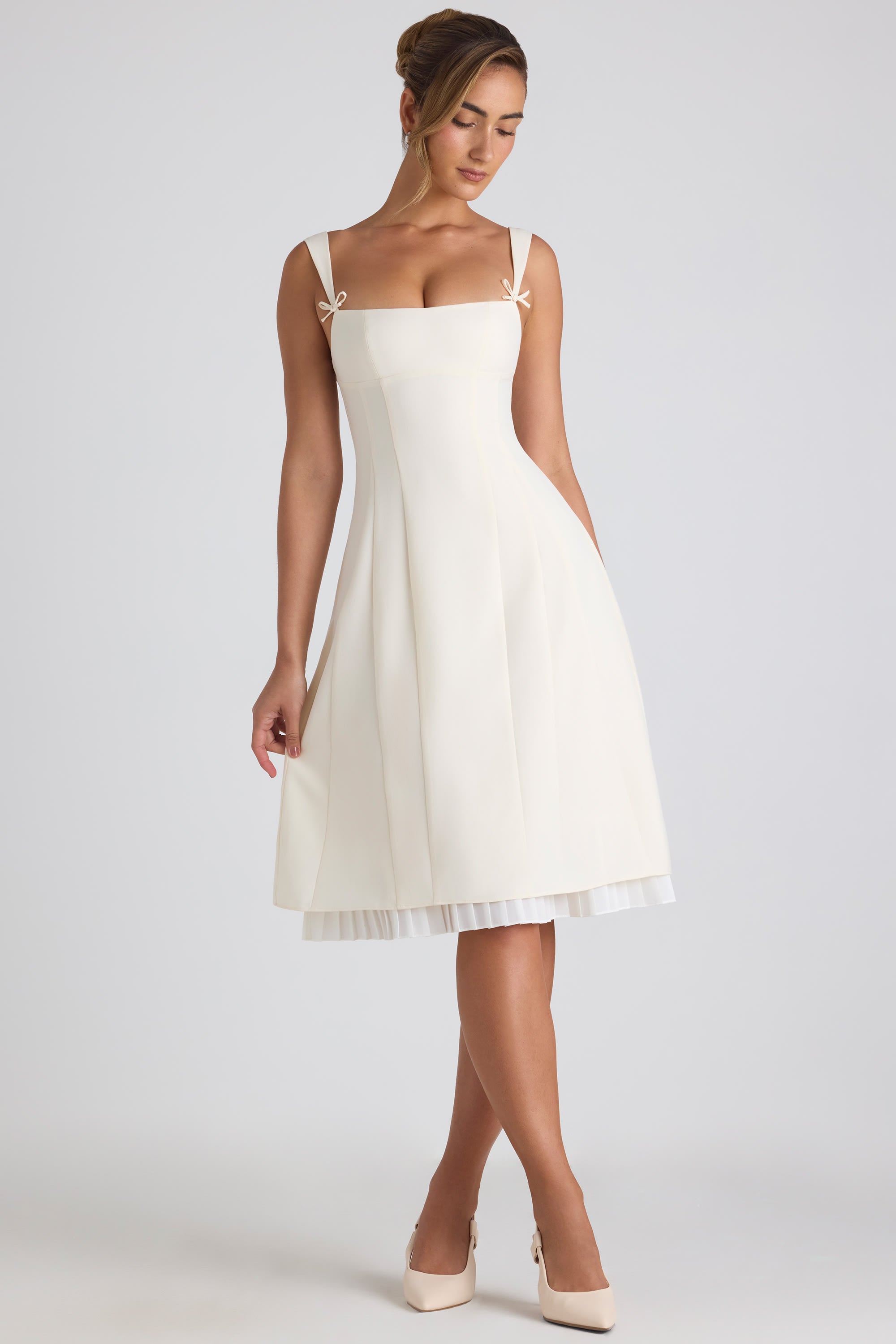 robe midi A-Line ivoire