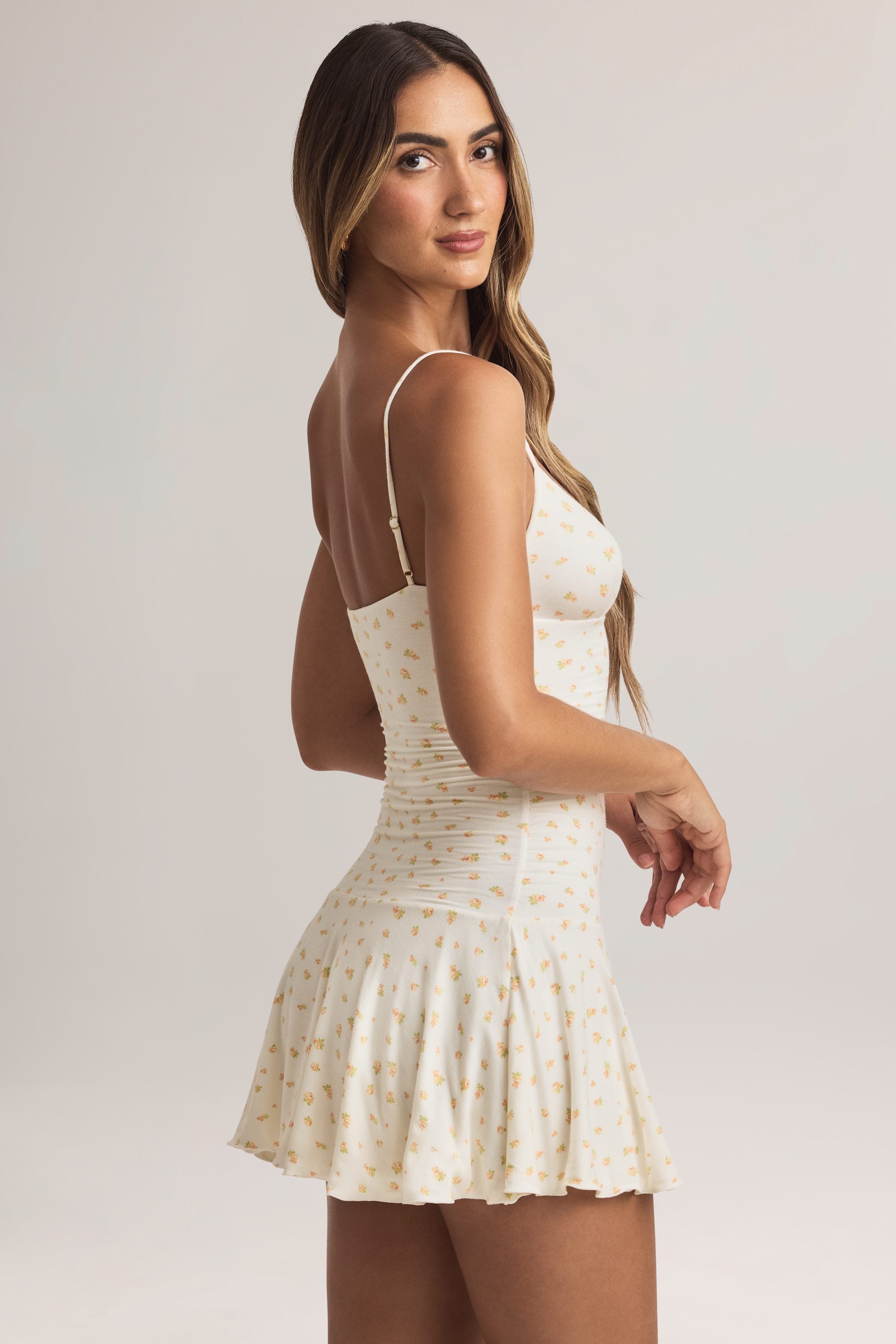Robe mini en modal ruched