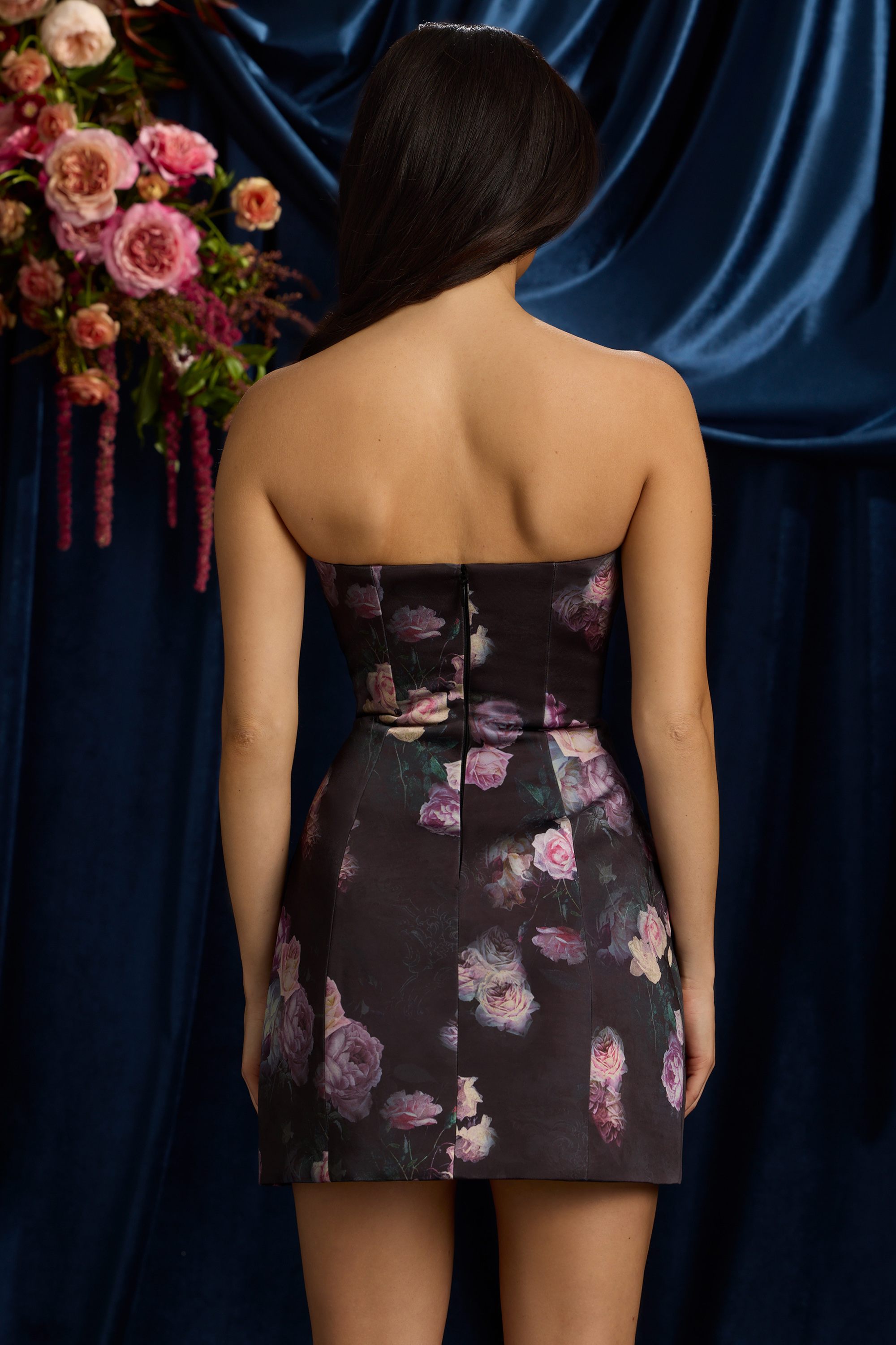 Robe structurée en imprimé floral