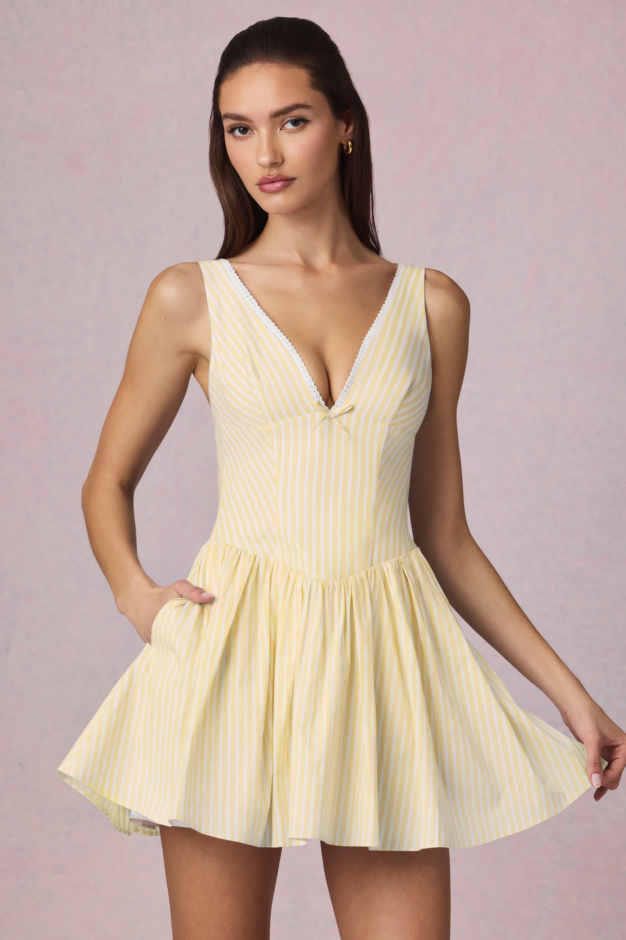 robe rayée jaune