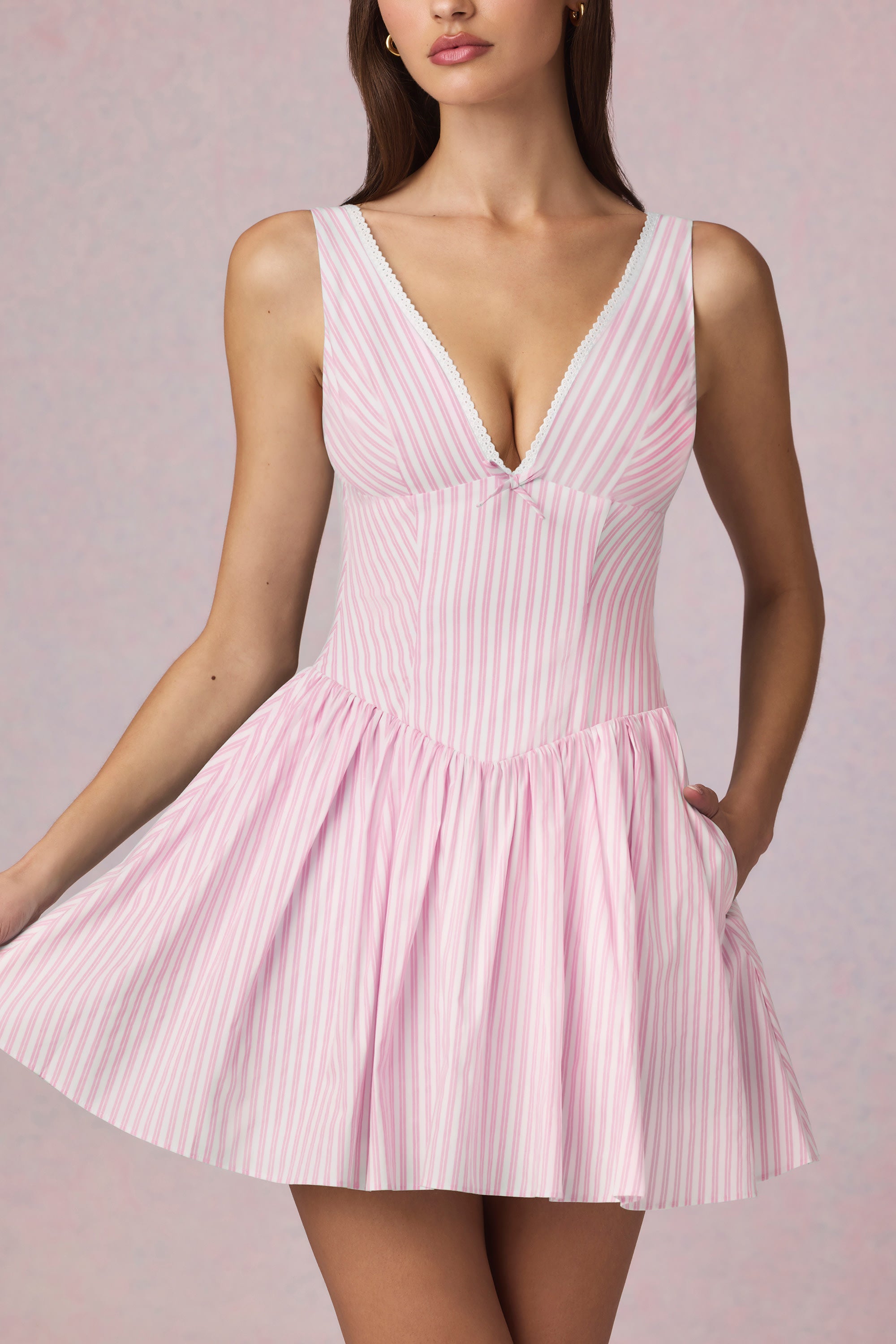 Bow-Detail A-Line robe style brunch