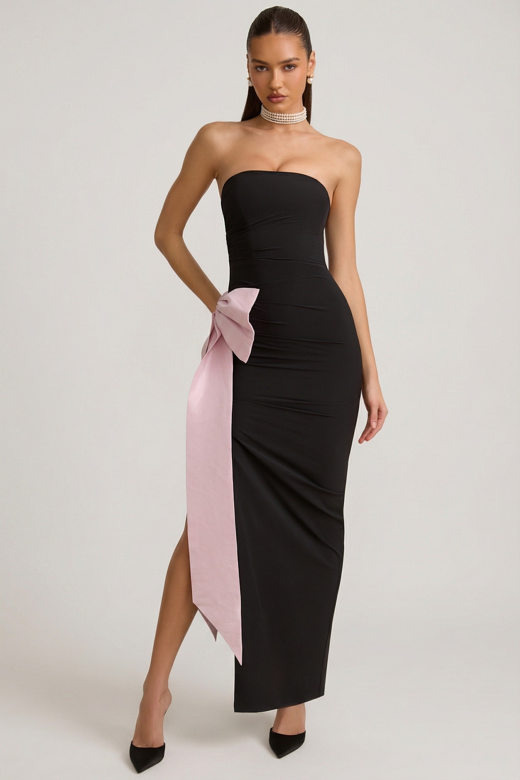 détail nœud robe strapless