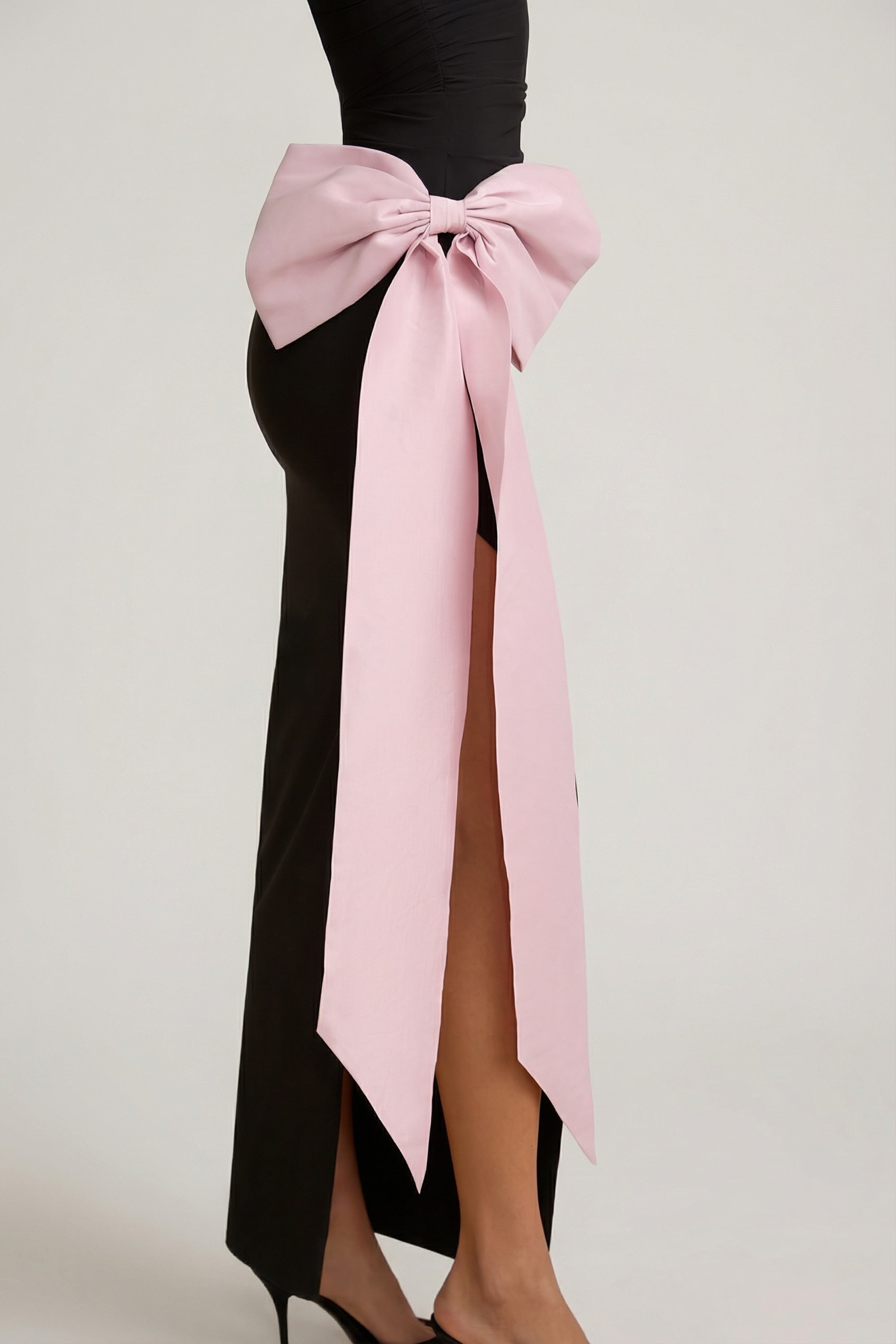 robe strapless avec nœud