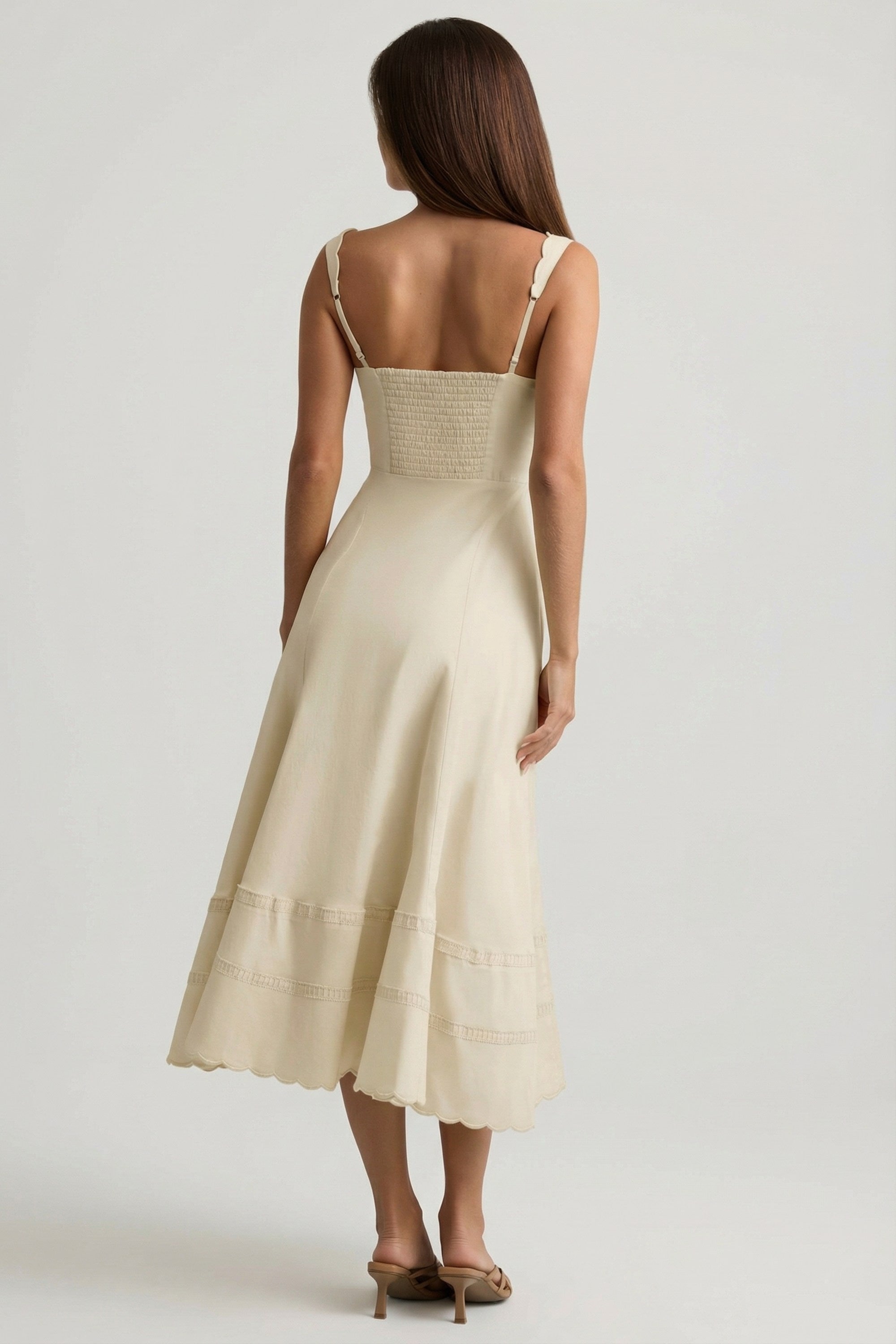 robe mi-longue en popeline