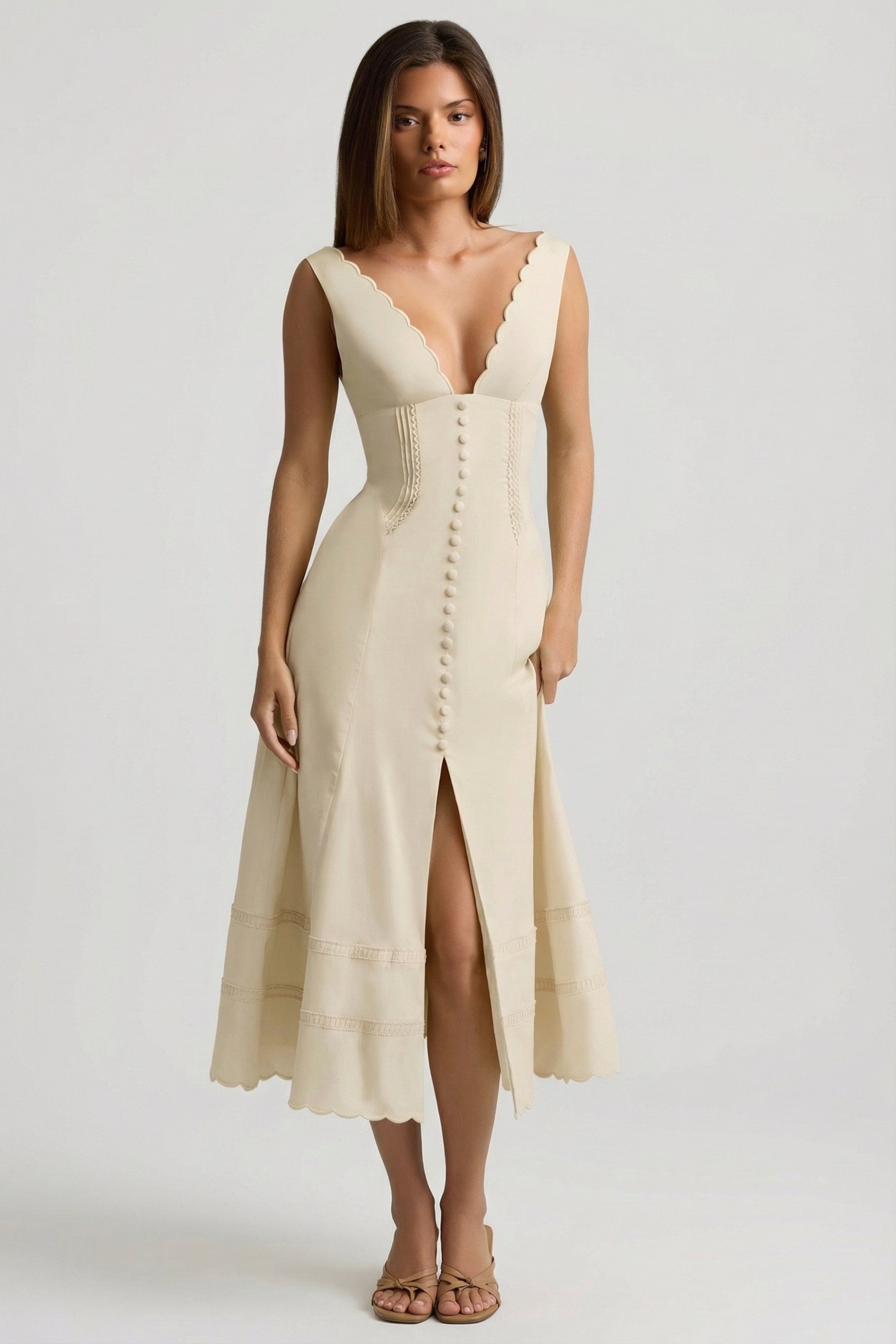 robe de jour ivoire A-Line