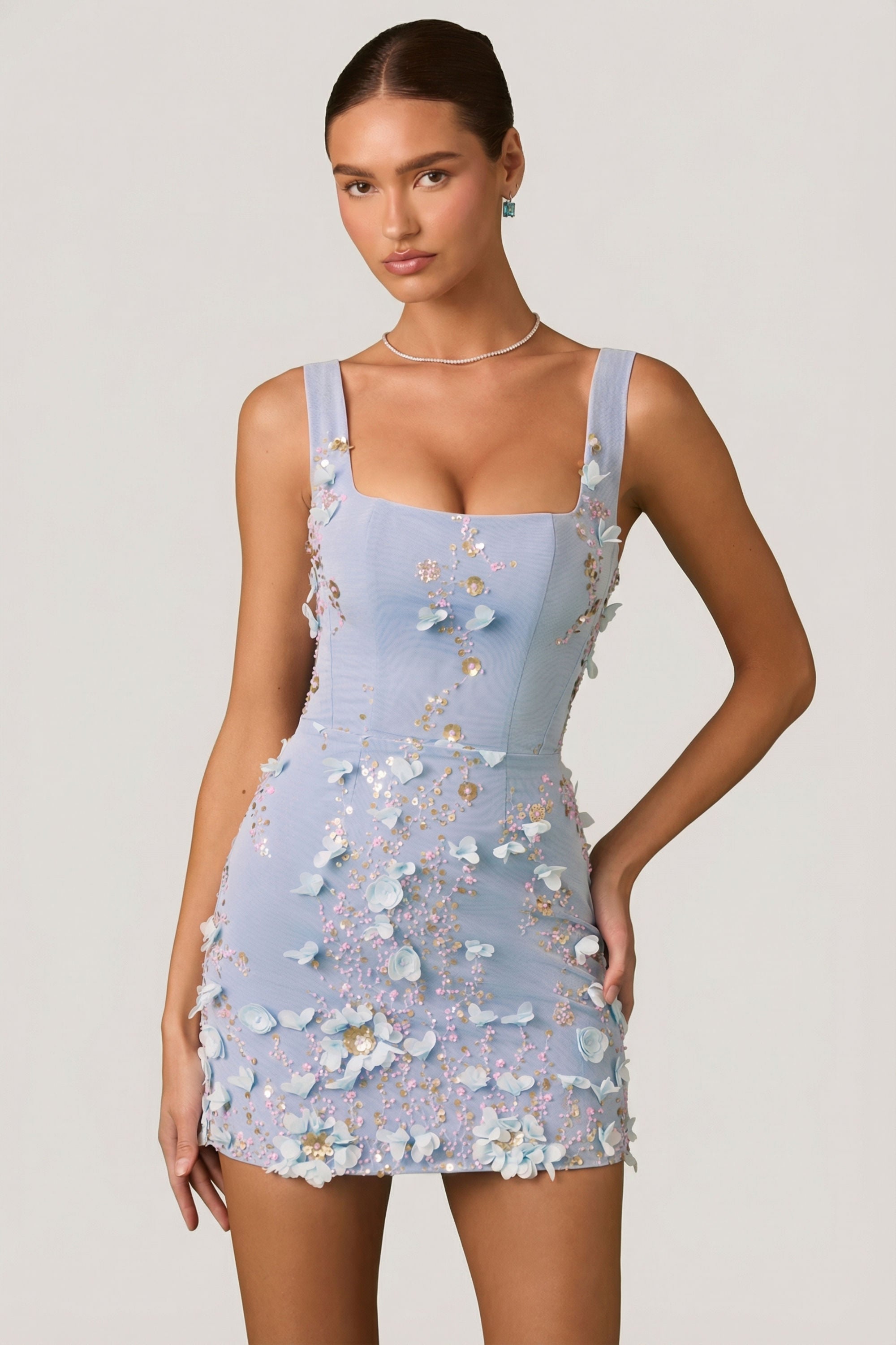 robe bleue ciel corset