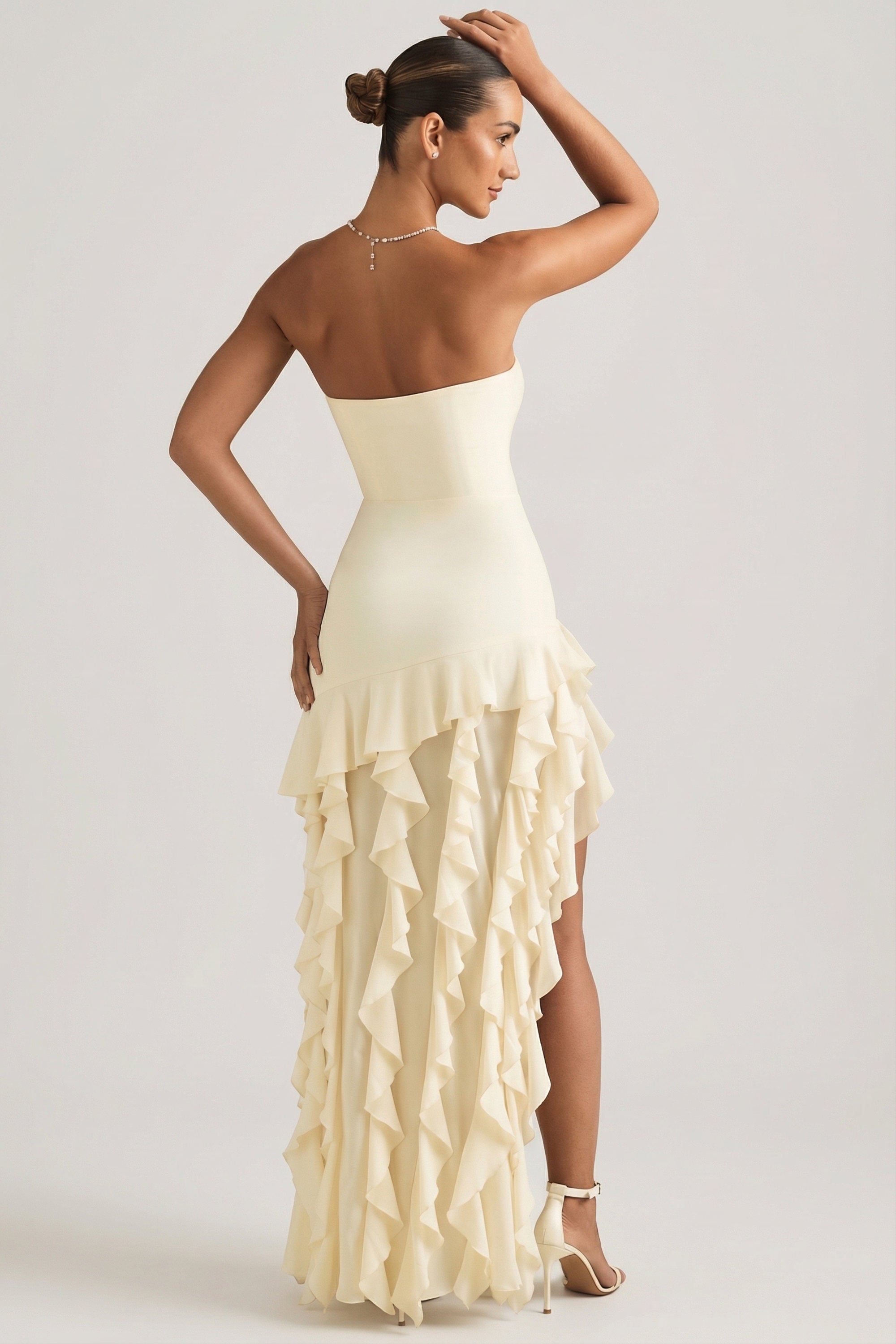 robe fente haute ivoire