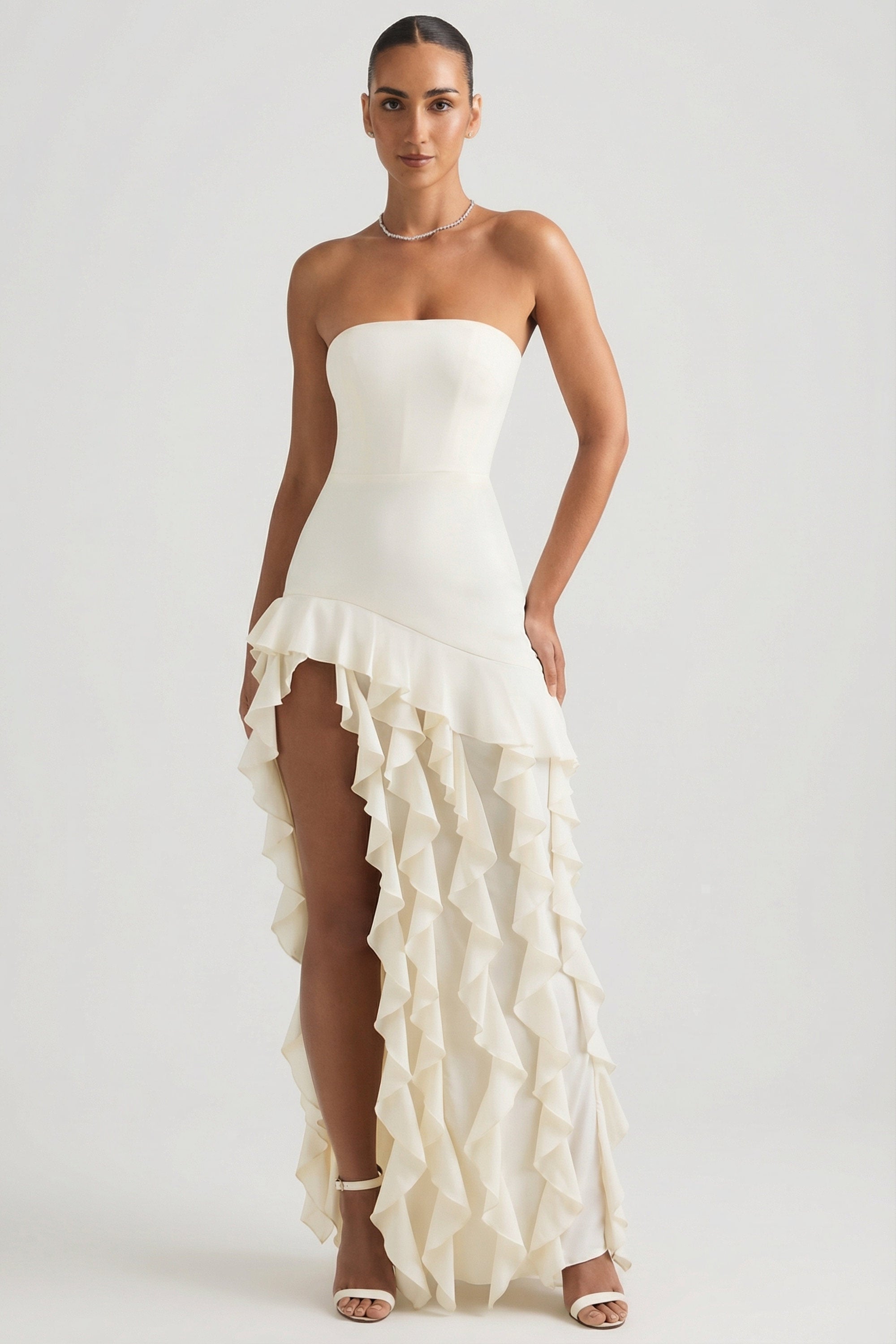 robe ivoire sans bretelles