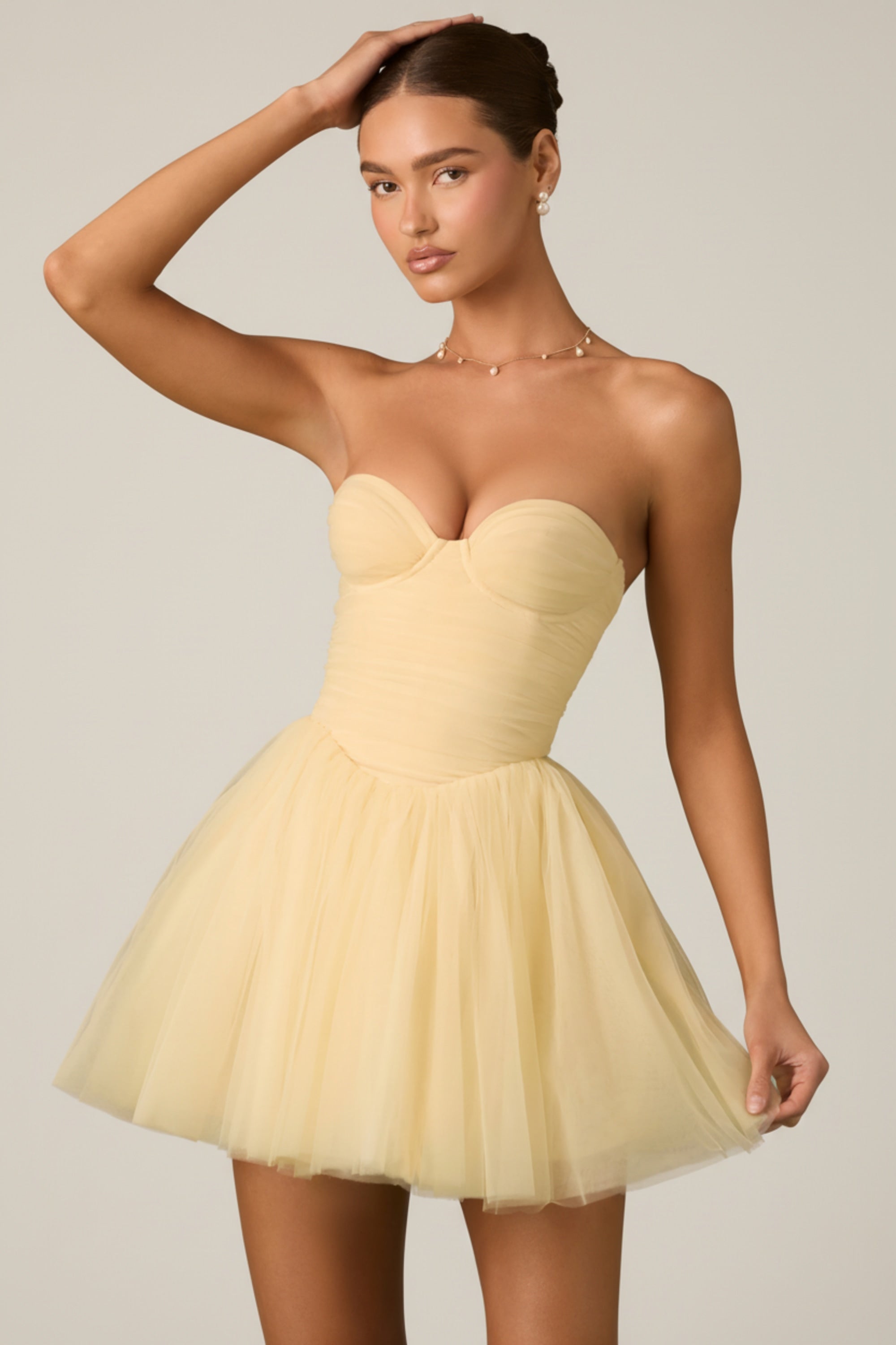 corset jaune mini robe