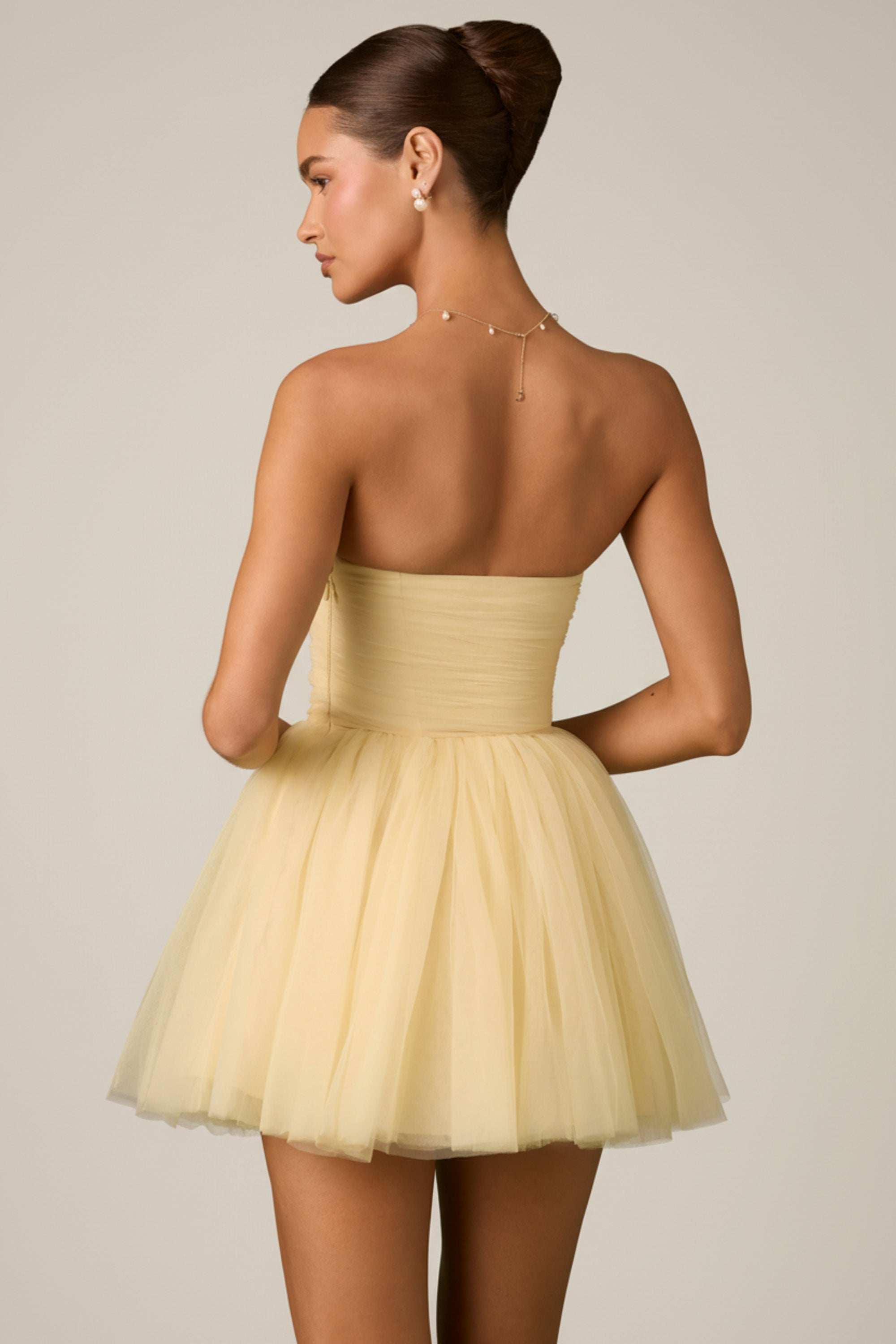 robe courte corset jaune
