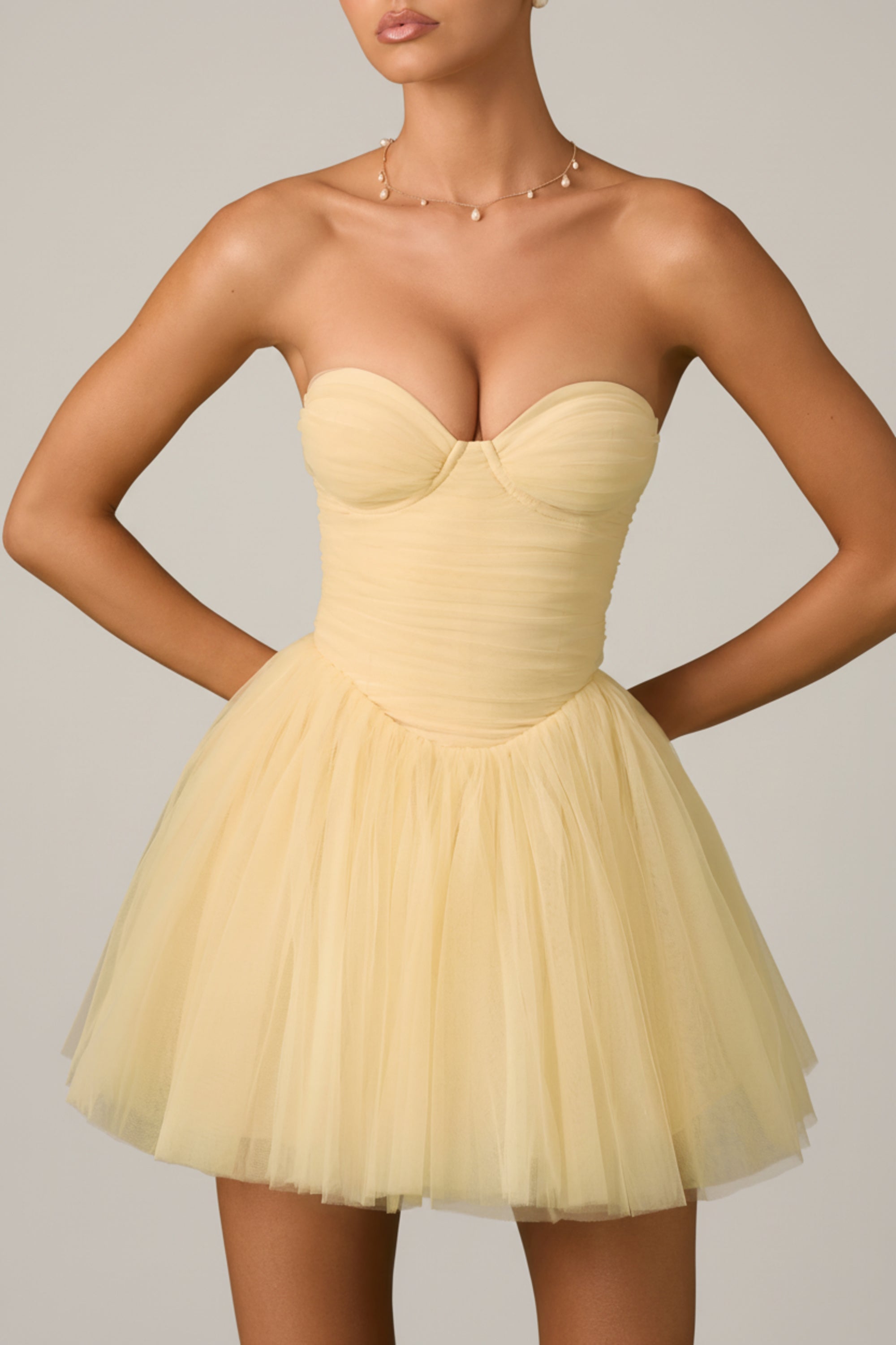 corset mini robe jaune