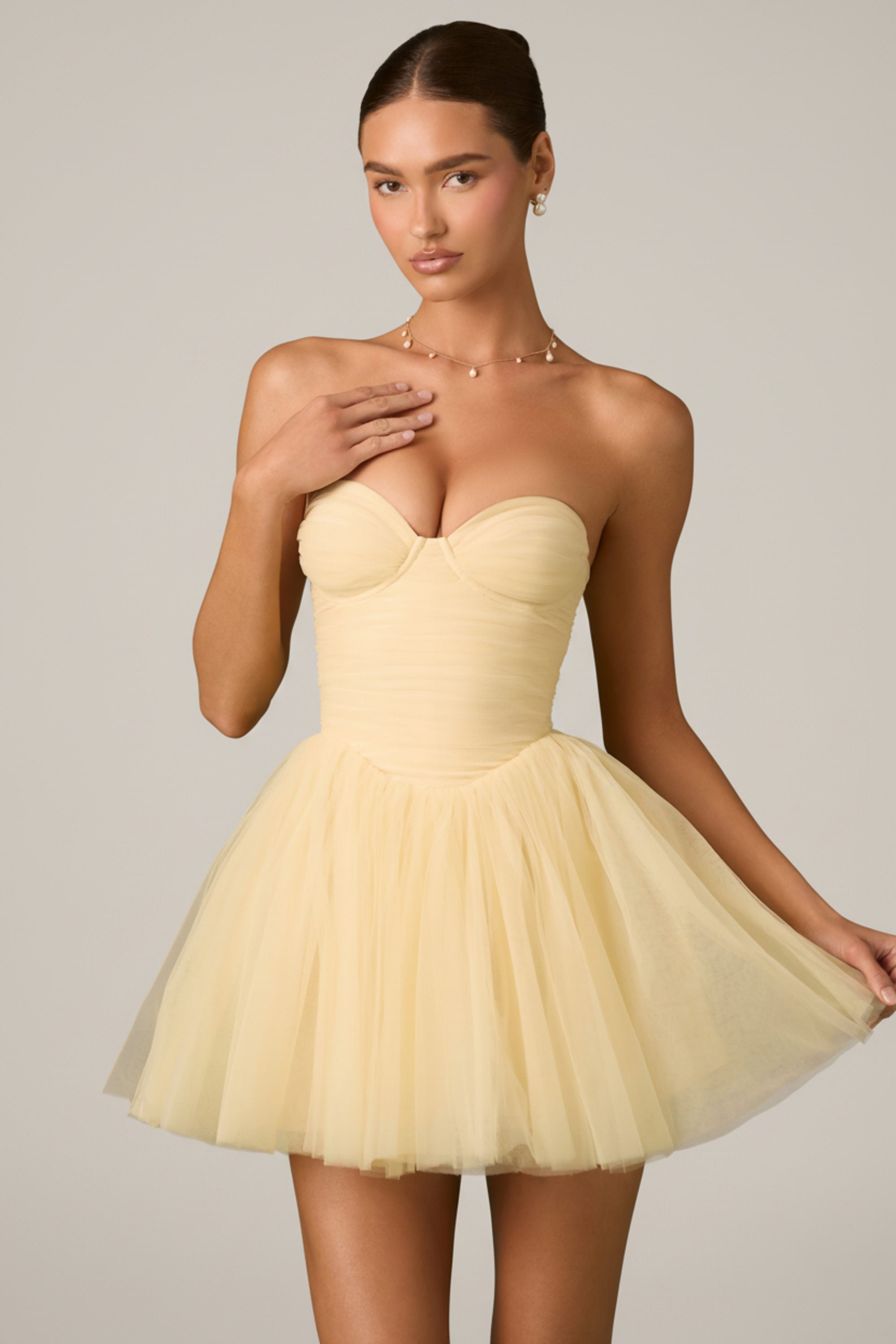 tulle jaune corset dress