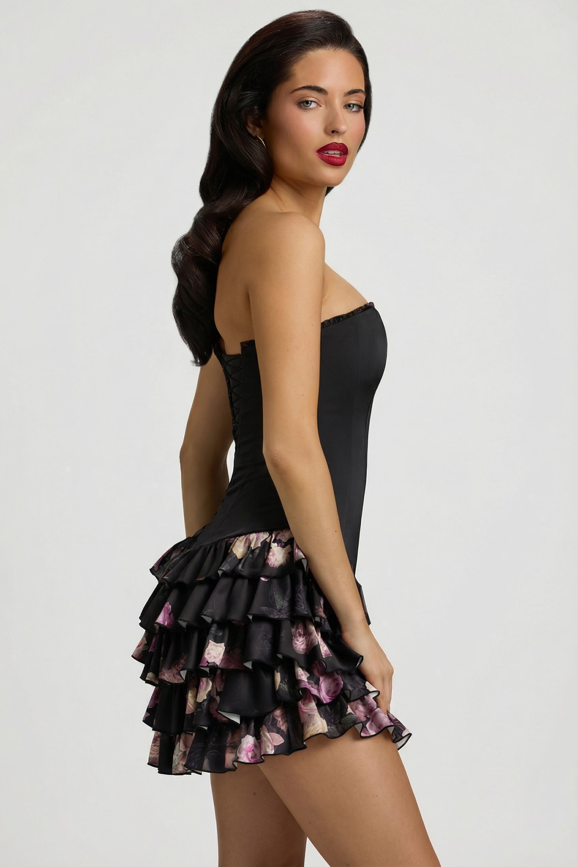 floral print corset dress