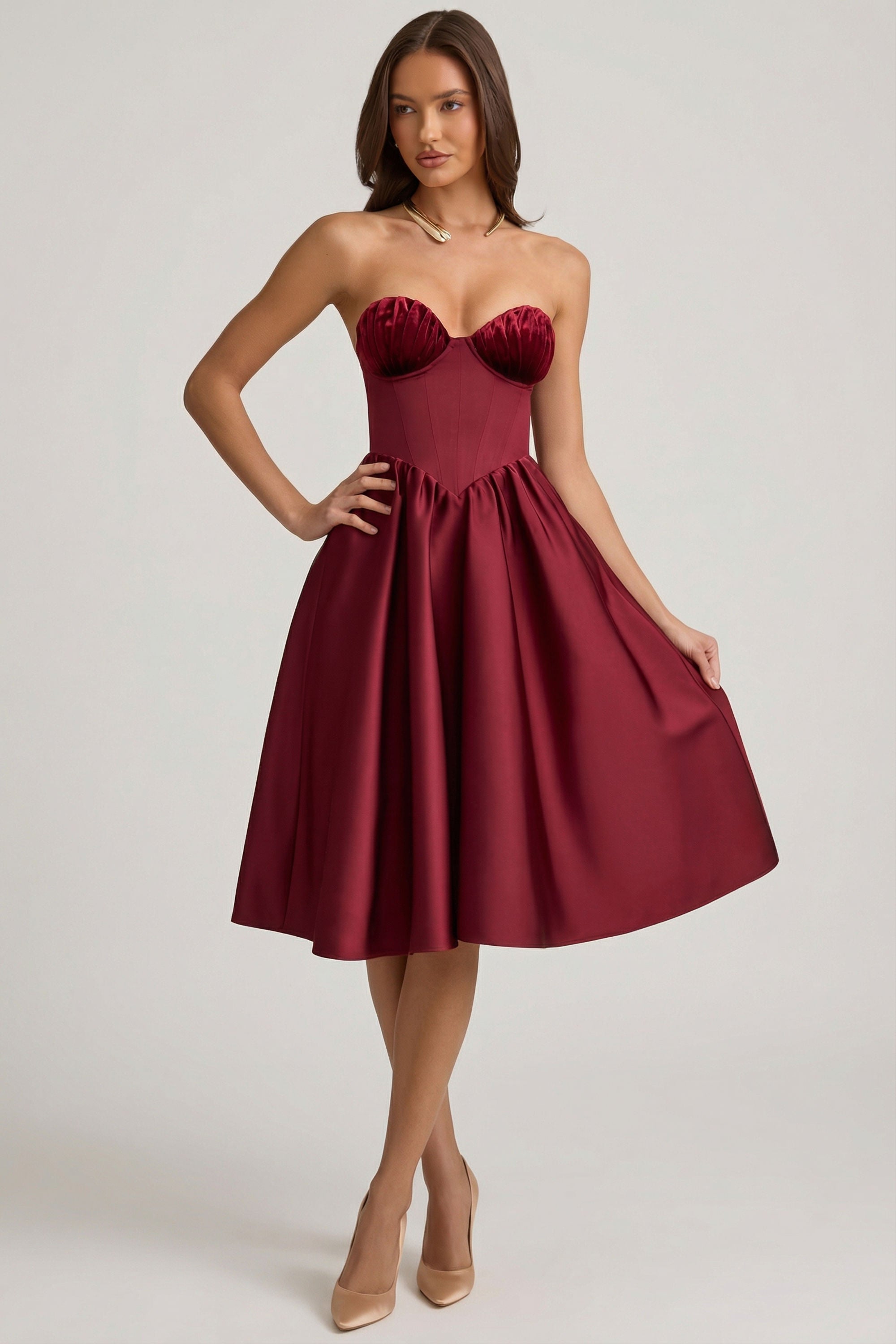robe midi bordeaux
