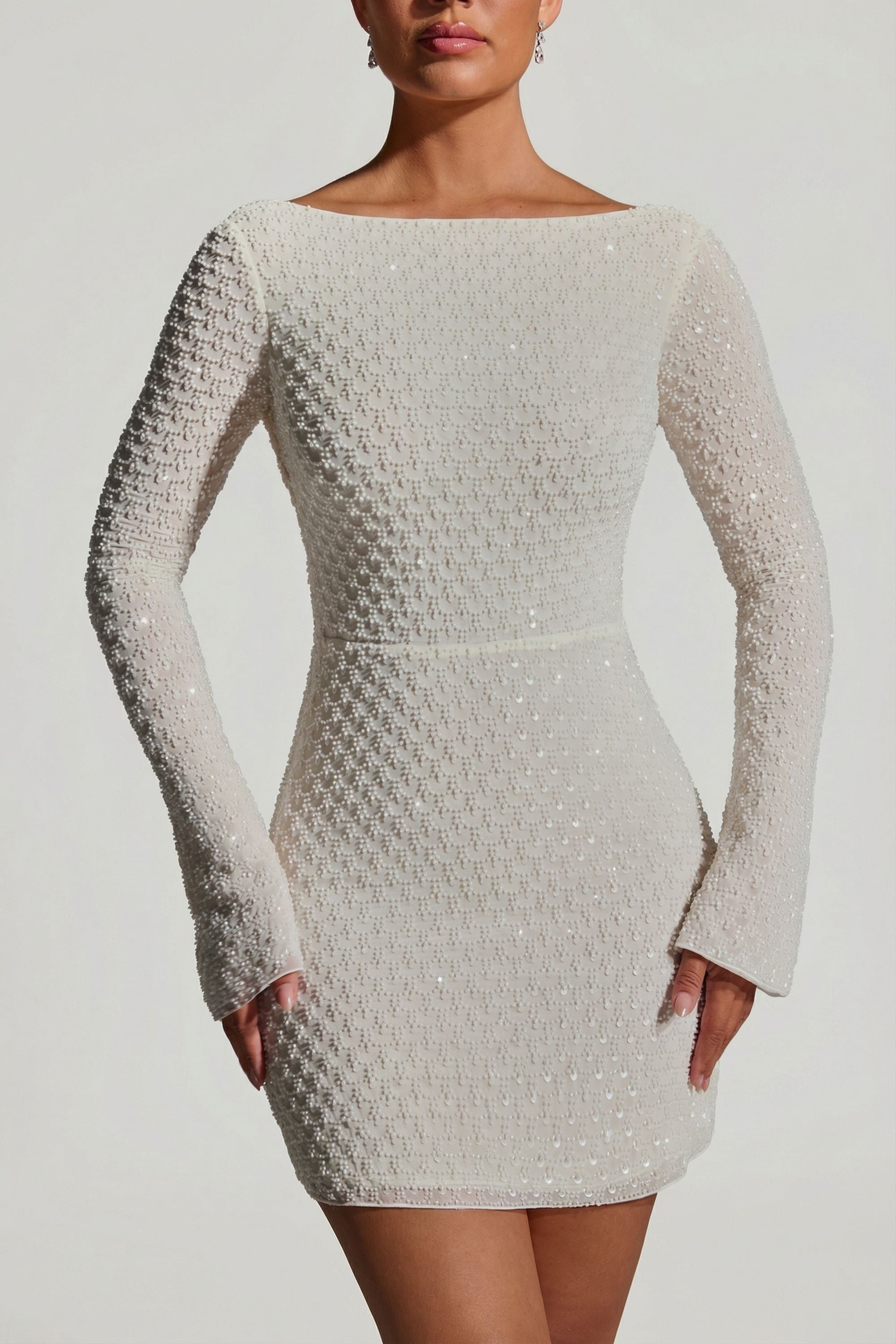 robe blanche A-line embellie