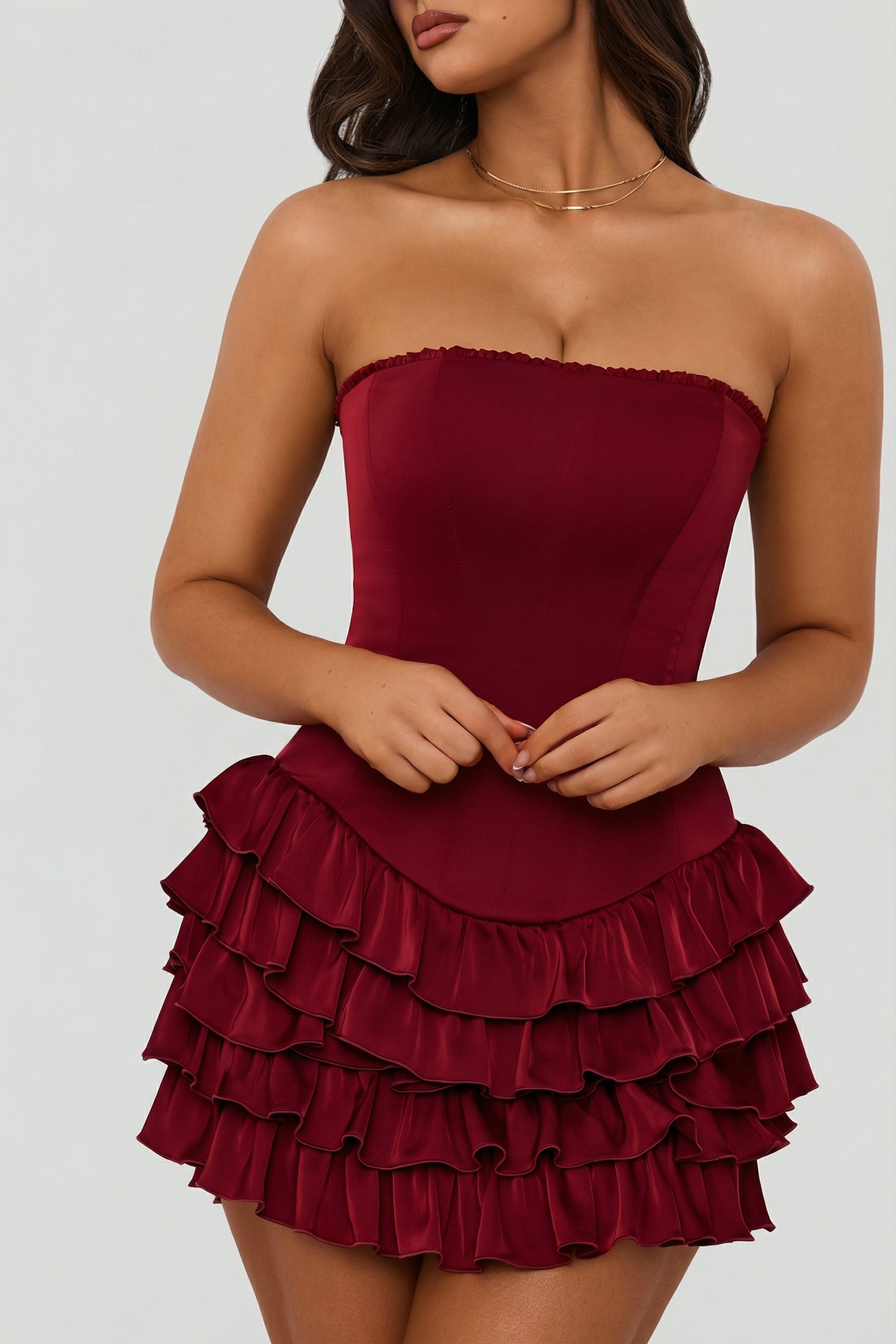 robe à volants rouge
