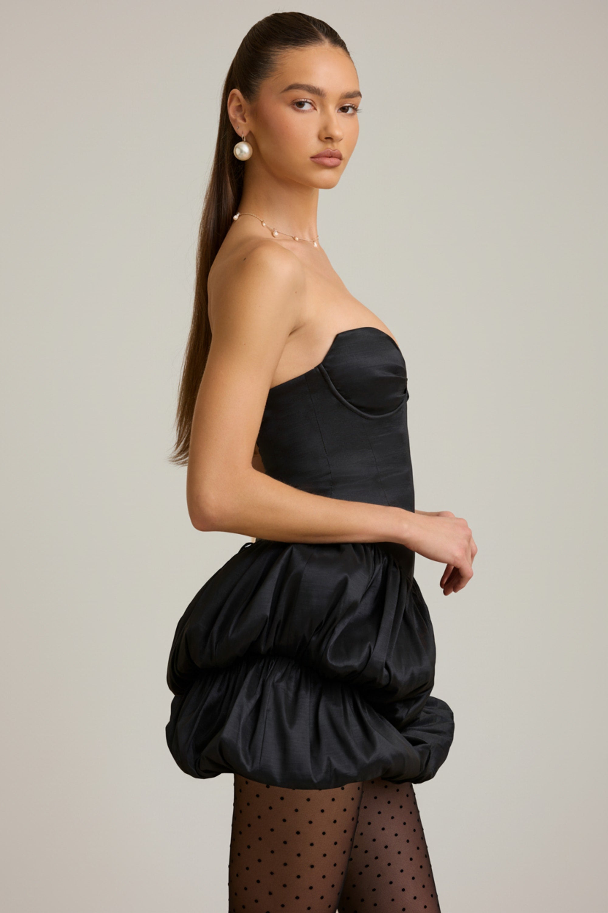 Mini robe corset bulle noire