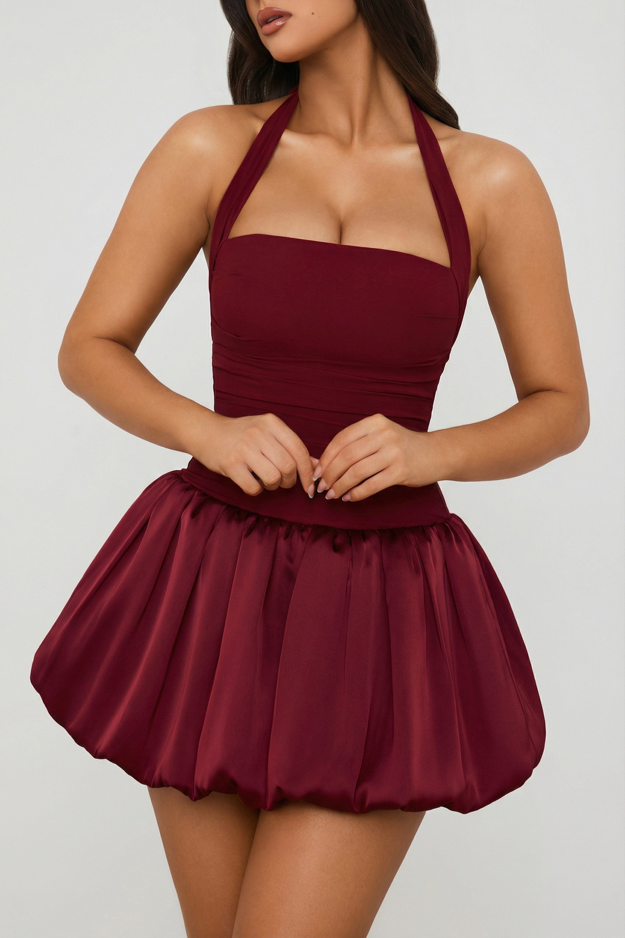 robe ourlet bulle rouge