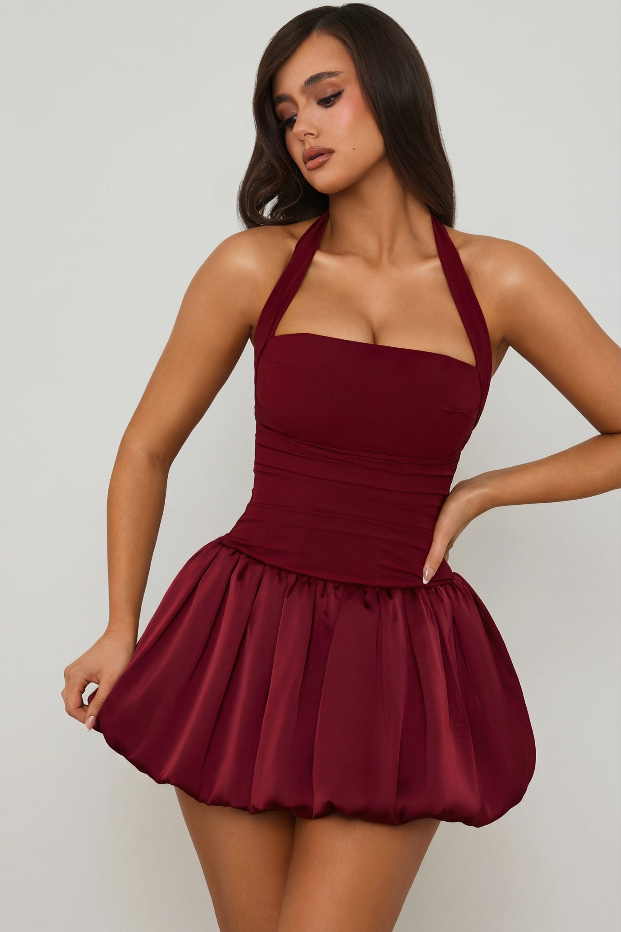 robe rouge halter