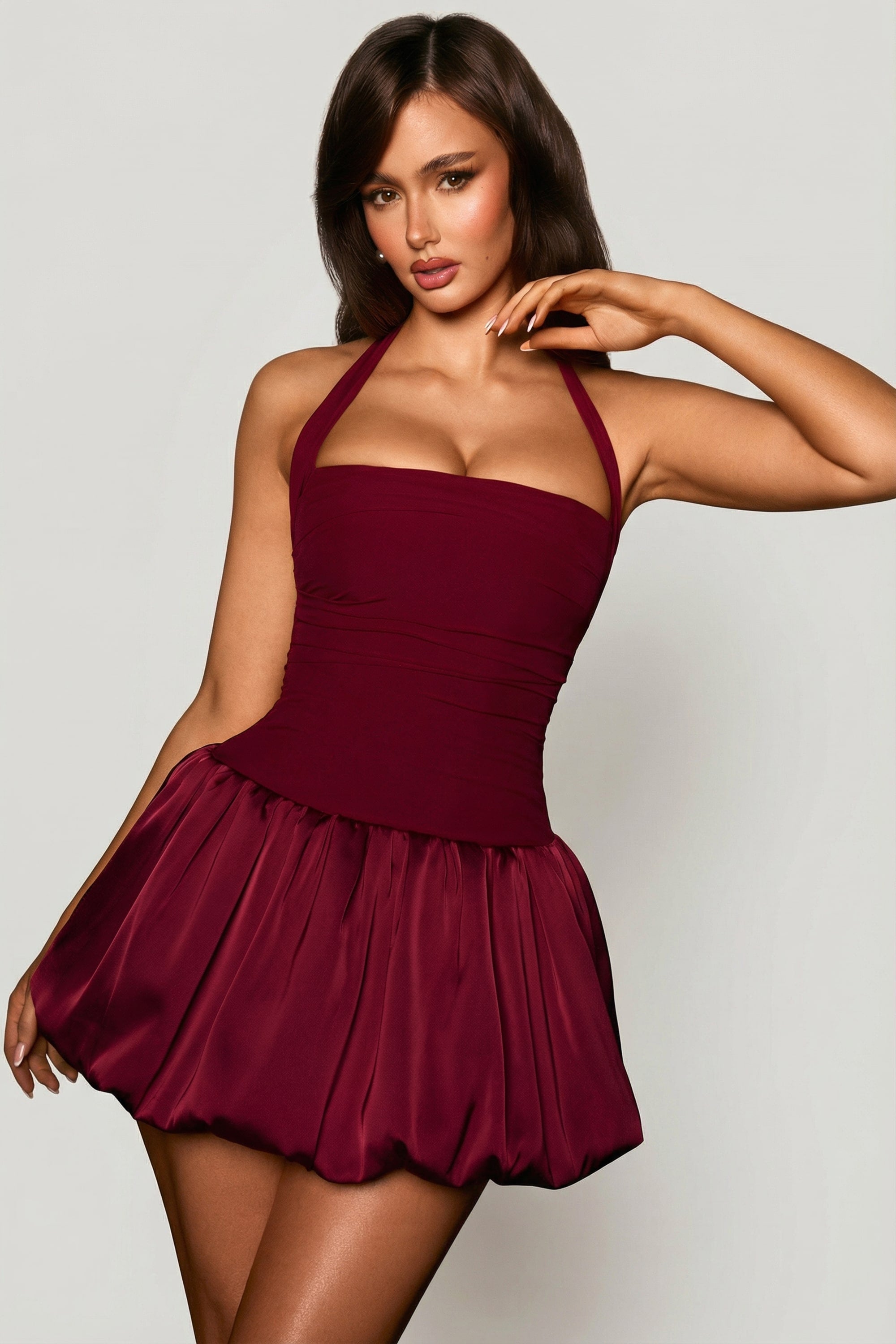 robe mini satin et jersey