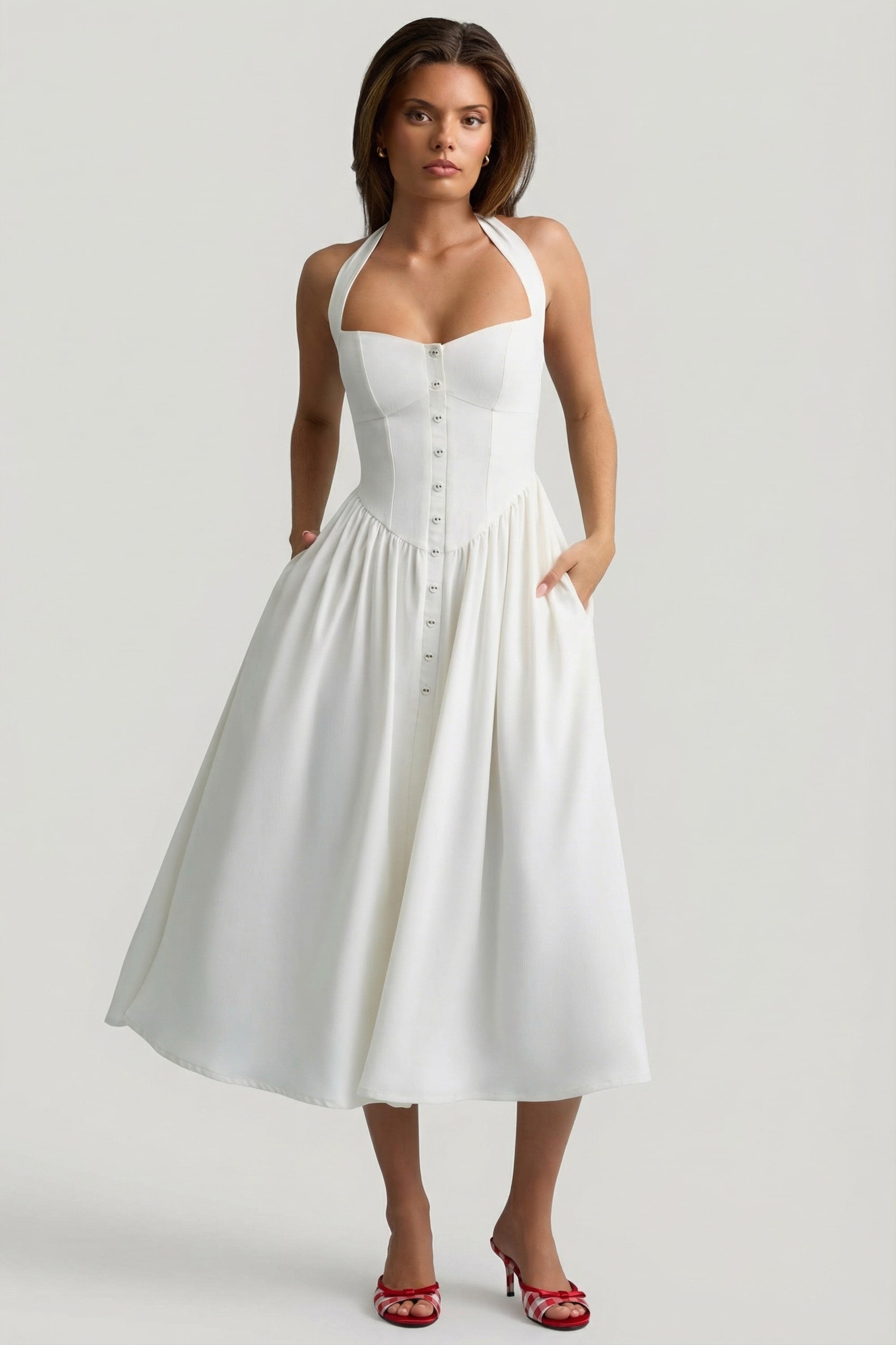 robe midaxi col halterneck