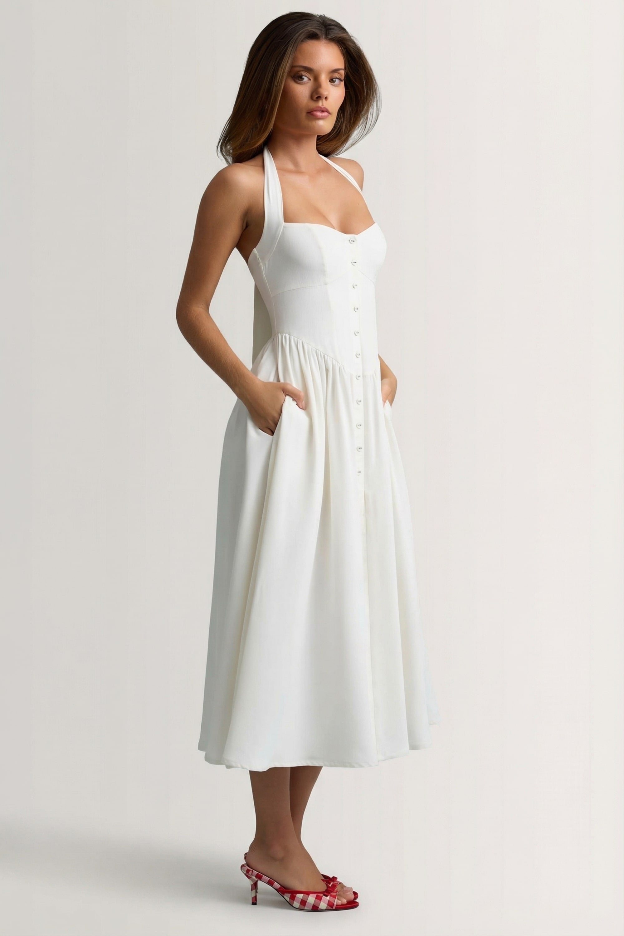 silhouette robe midaxi