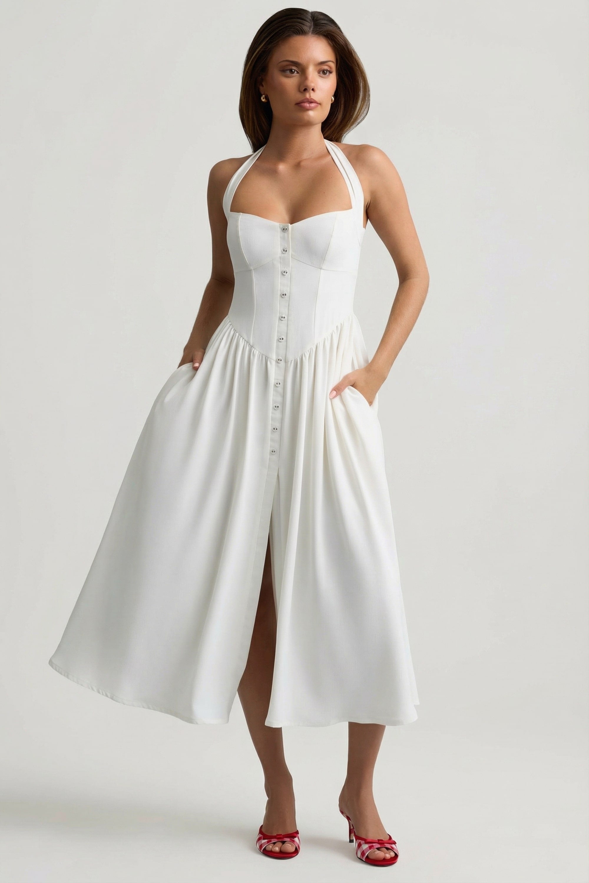 robe mi-longueur halterneck