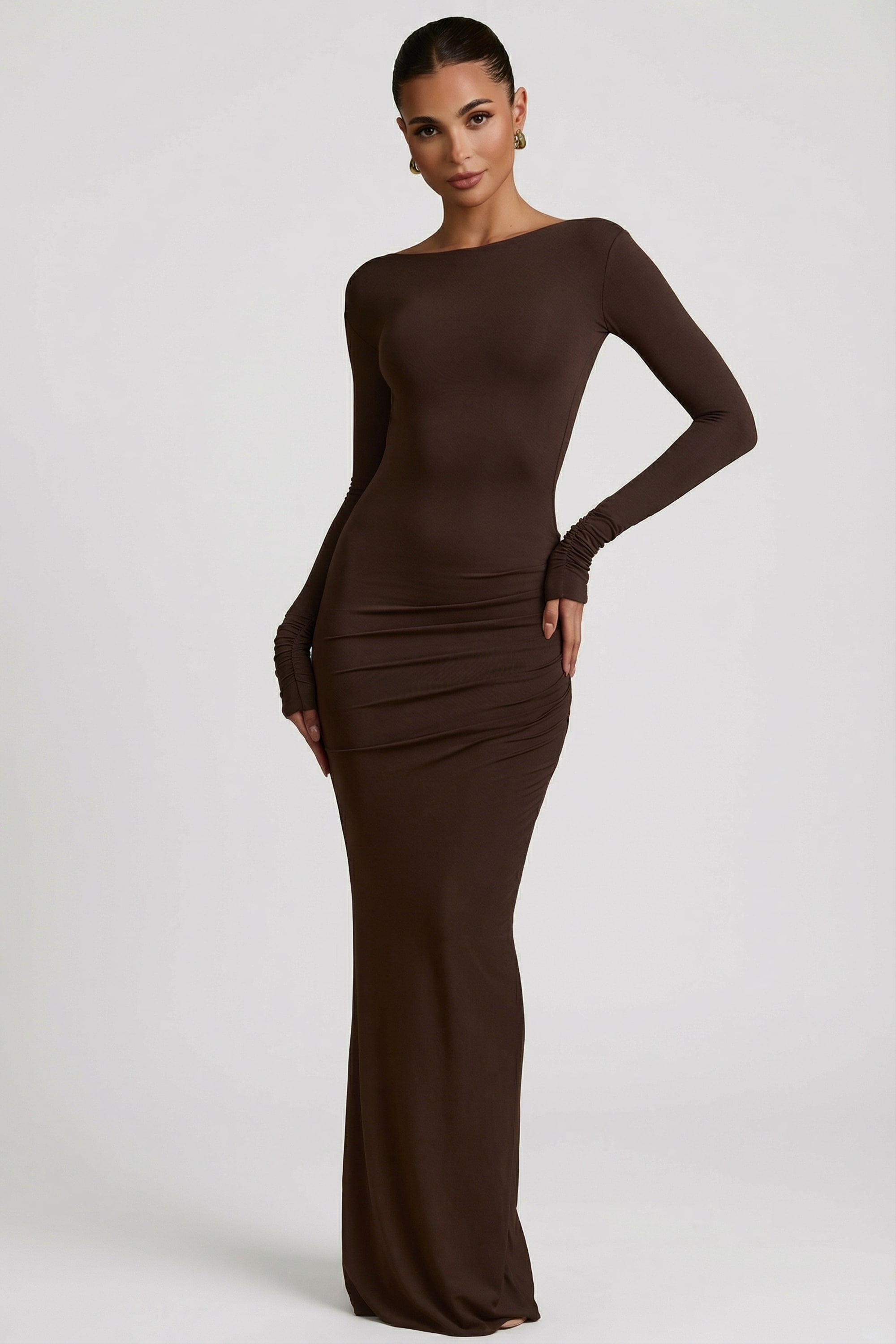 robe longue chocolat modal